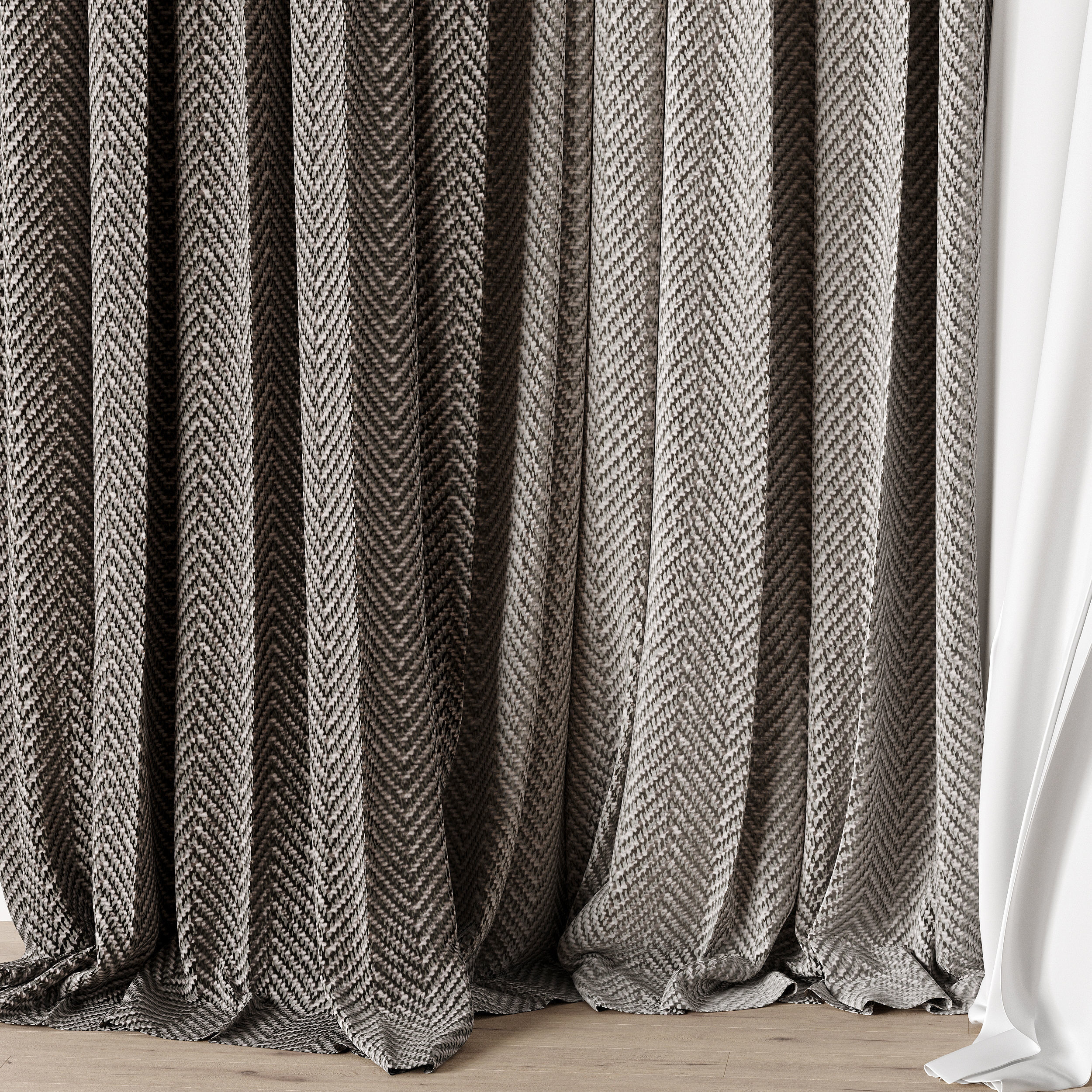 Curtain modern 8 3D model_1