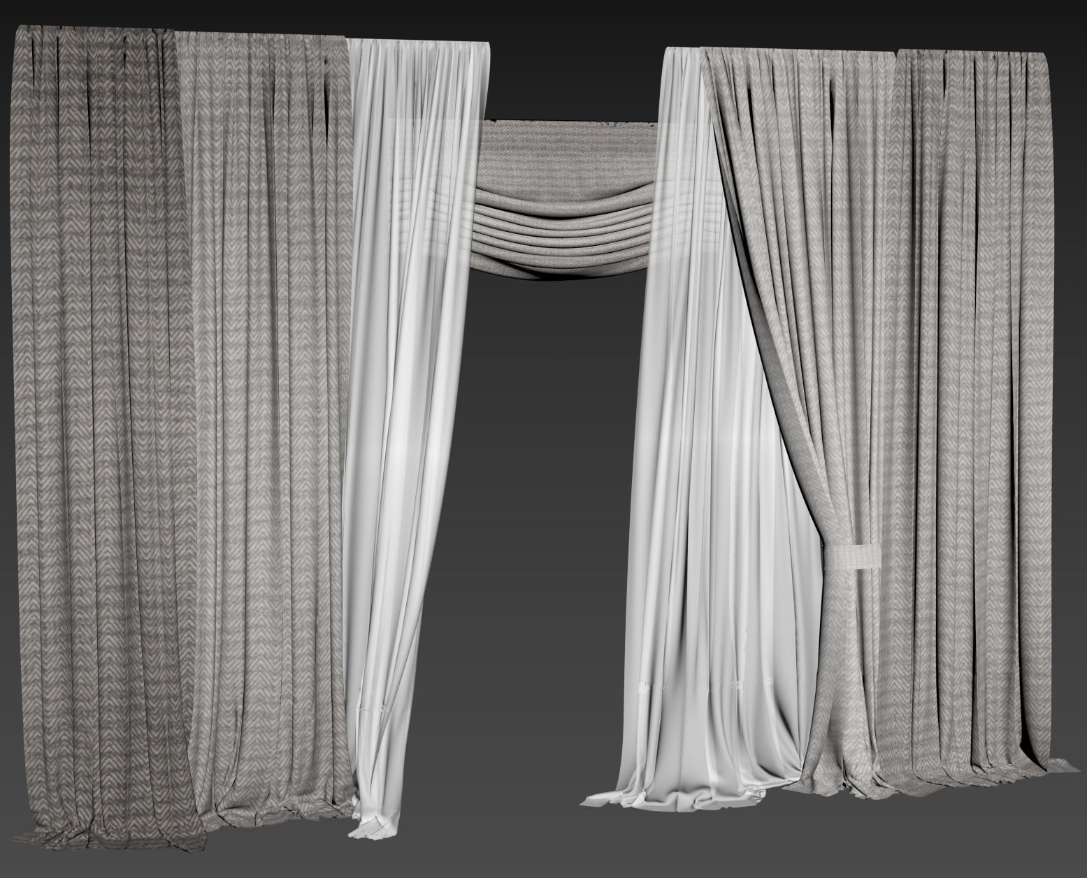 Curtain modern 8 3D model_3