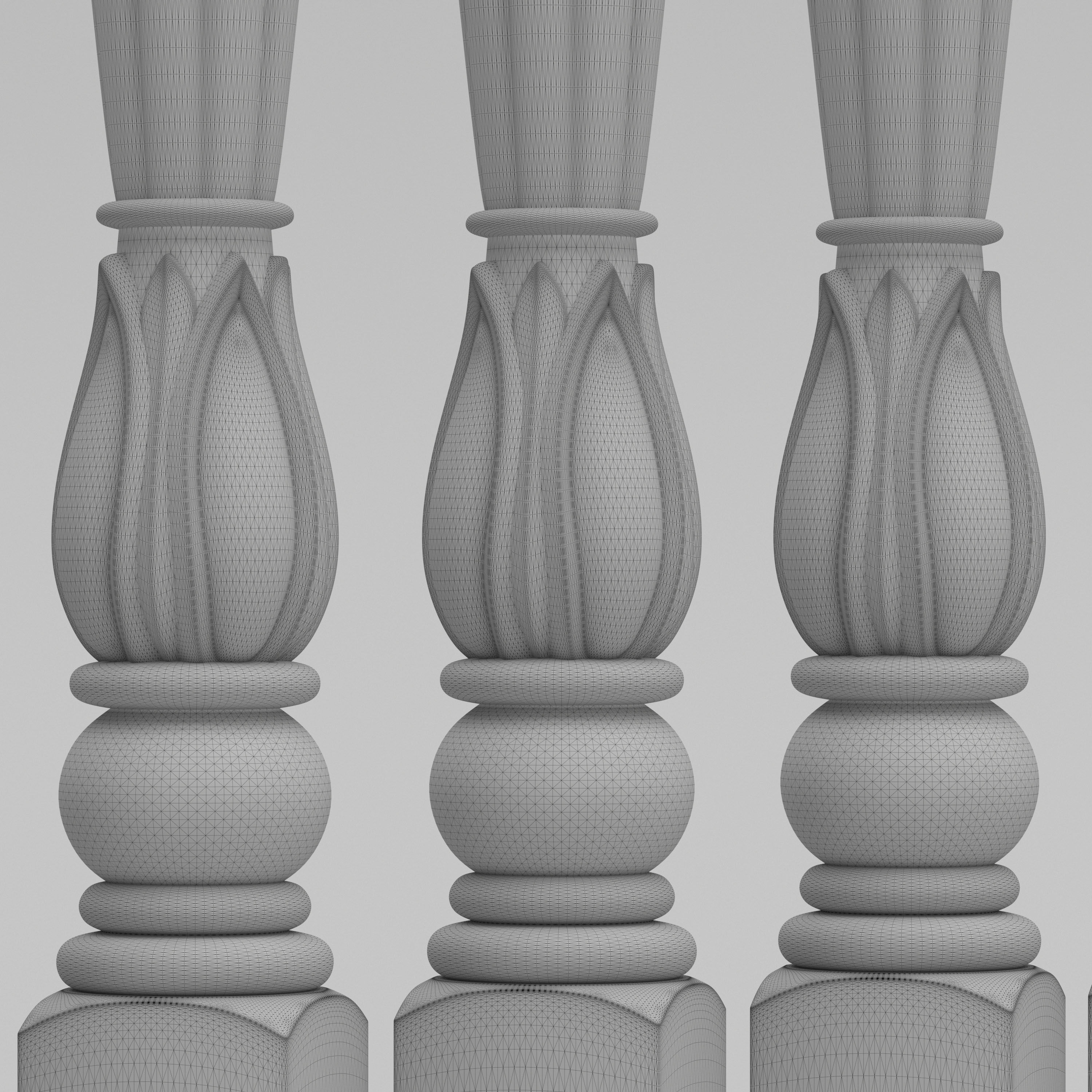 Carved Baluster 3D model_6