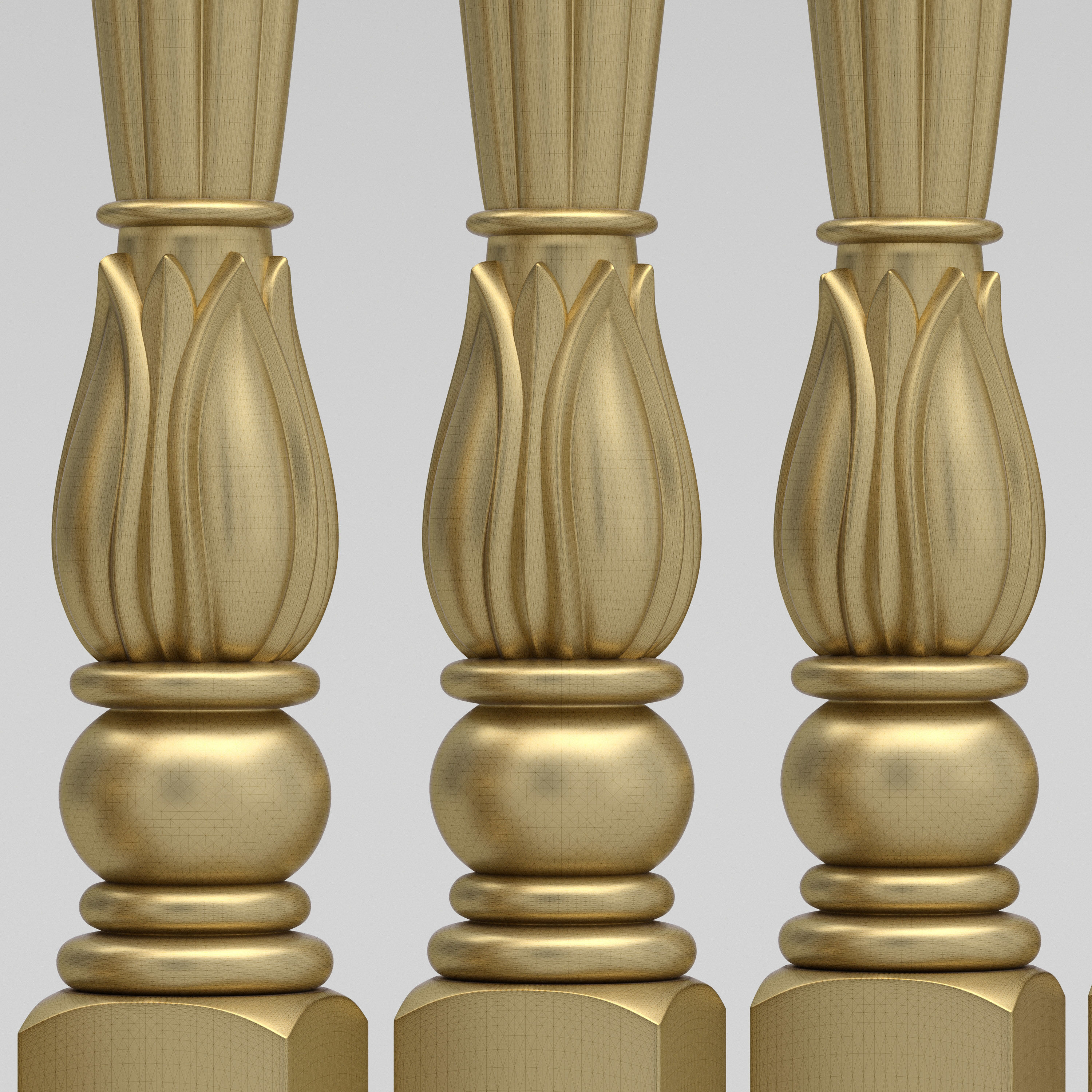 Carved Baluster 3D model_3