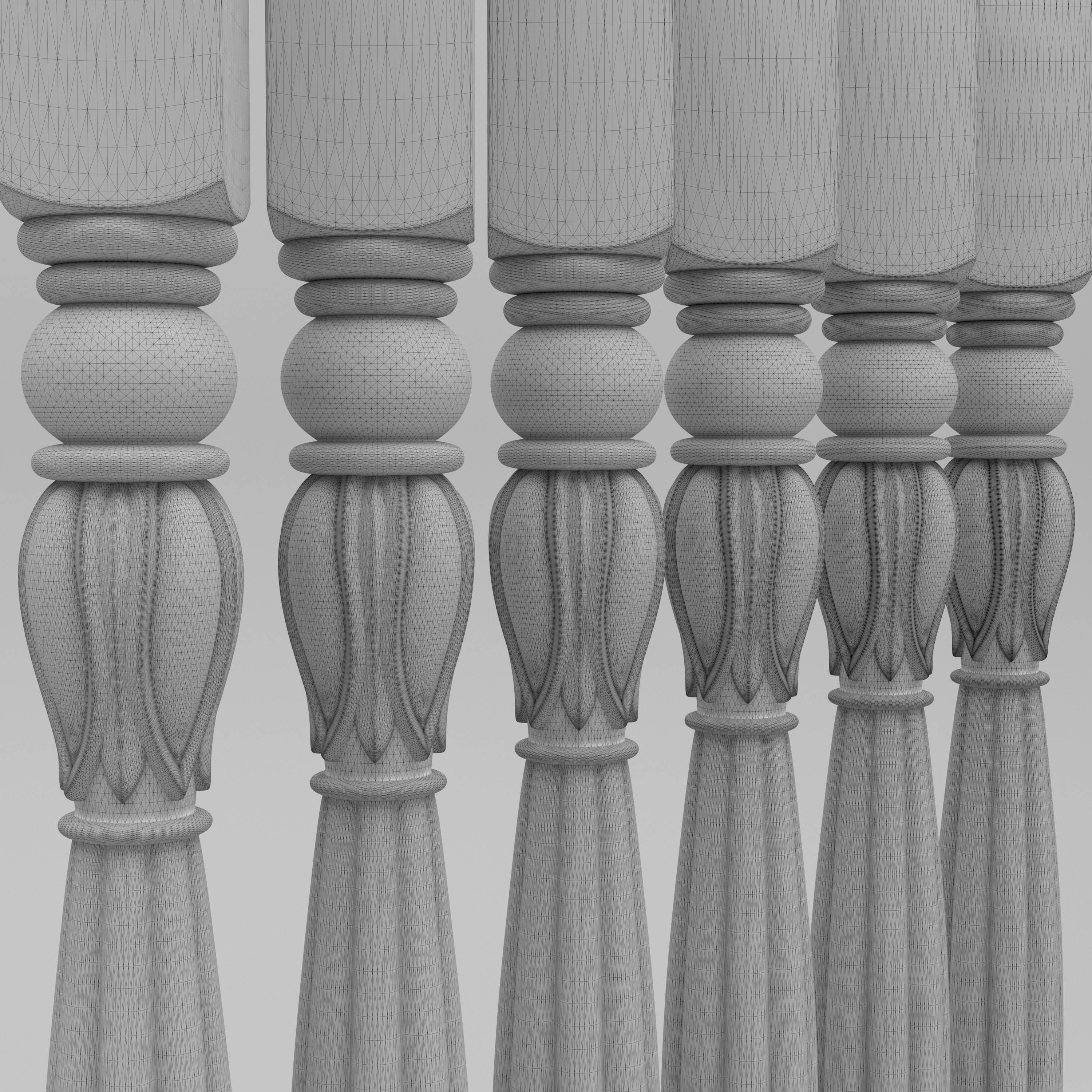 Carved Baluster 3D model_7