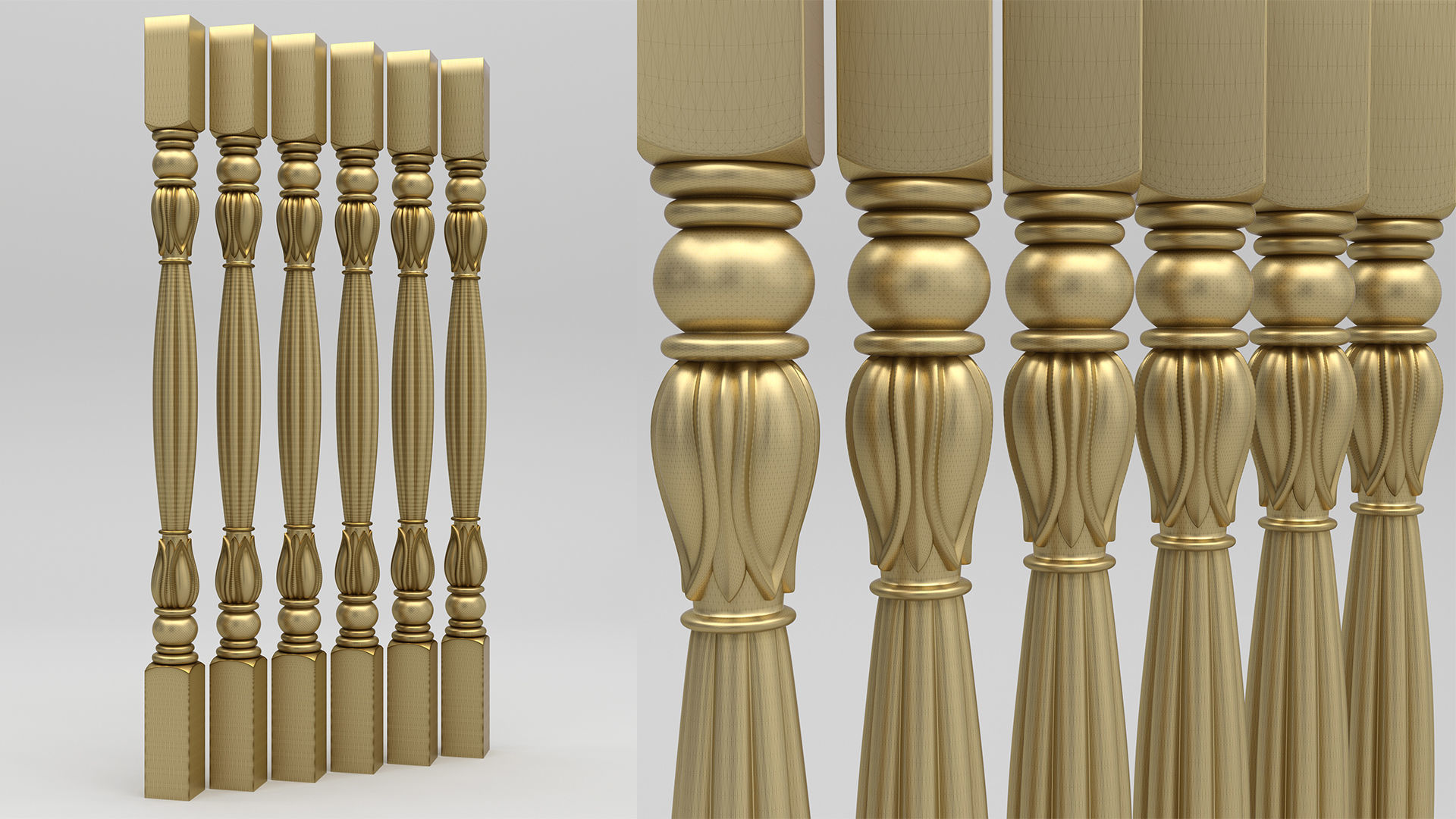 Carved Baluster 3D model_1