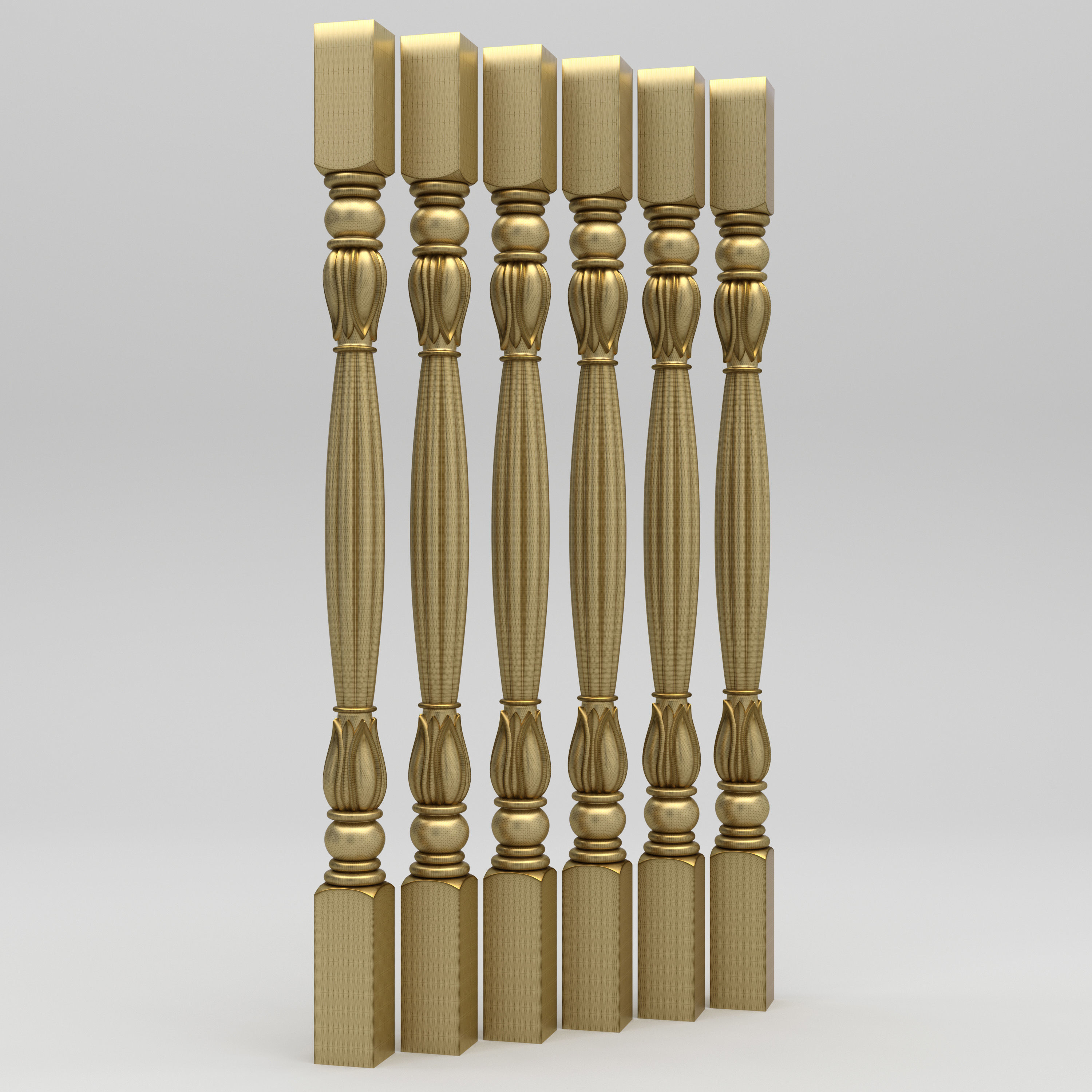 Carved Baluster 3D model_8