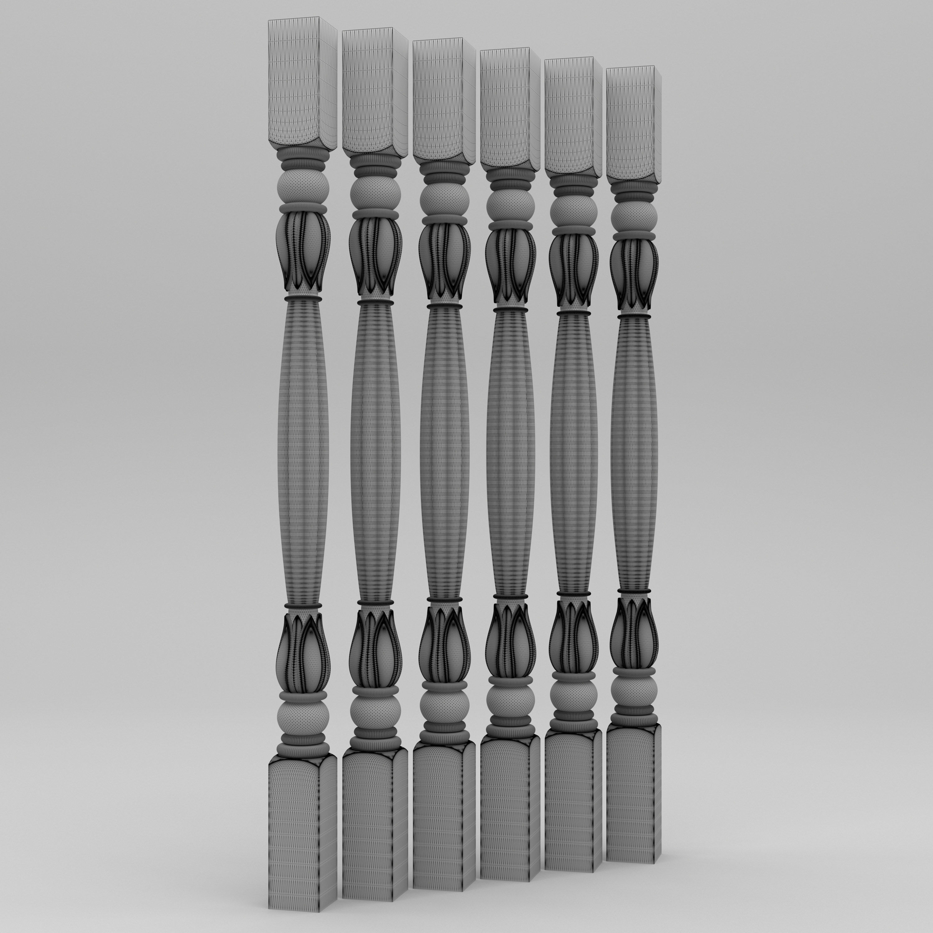 Carved Baluster 3D model_5