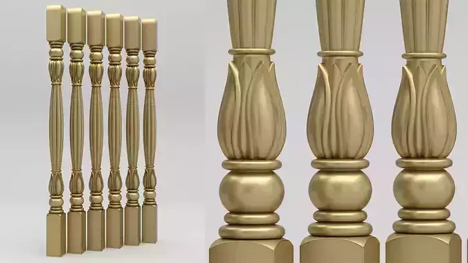 Carved Baluster 3D model
