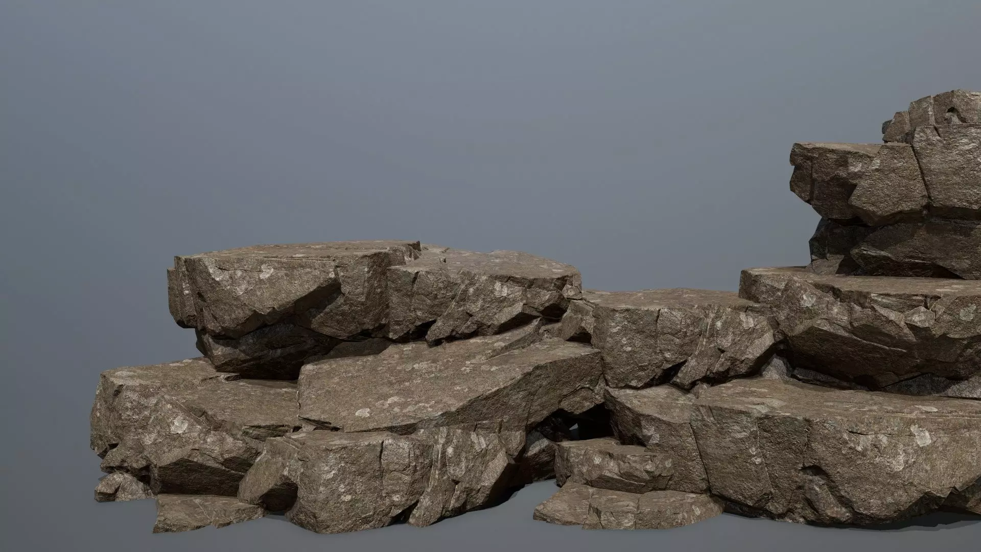 desert rocks Low-poly 3D model_0