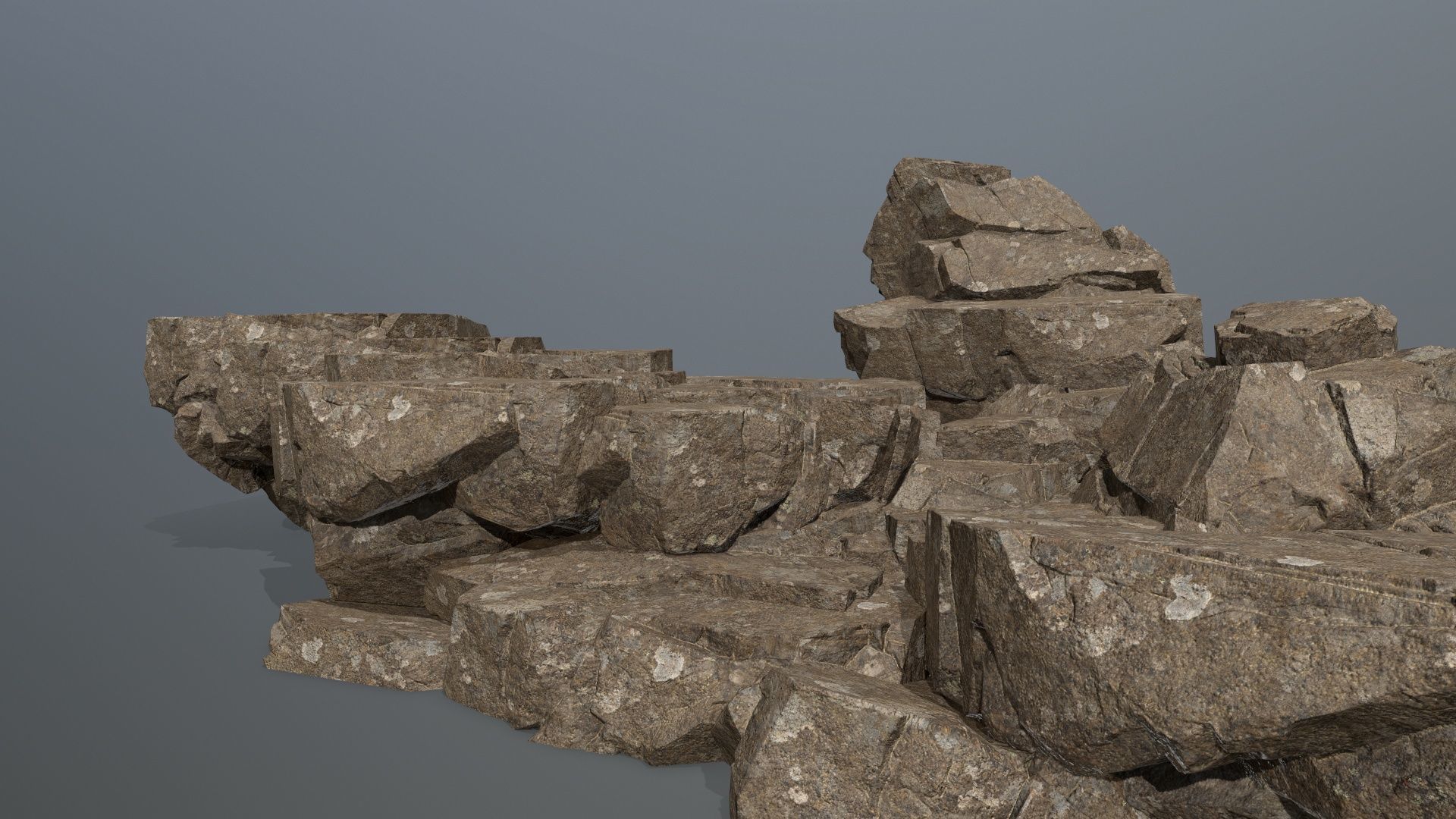 desert rocks Low-poly 3D model_1