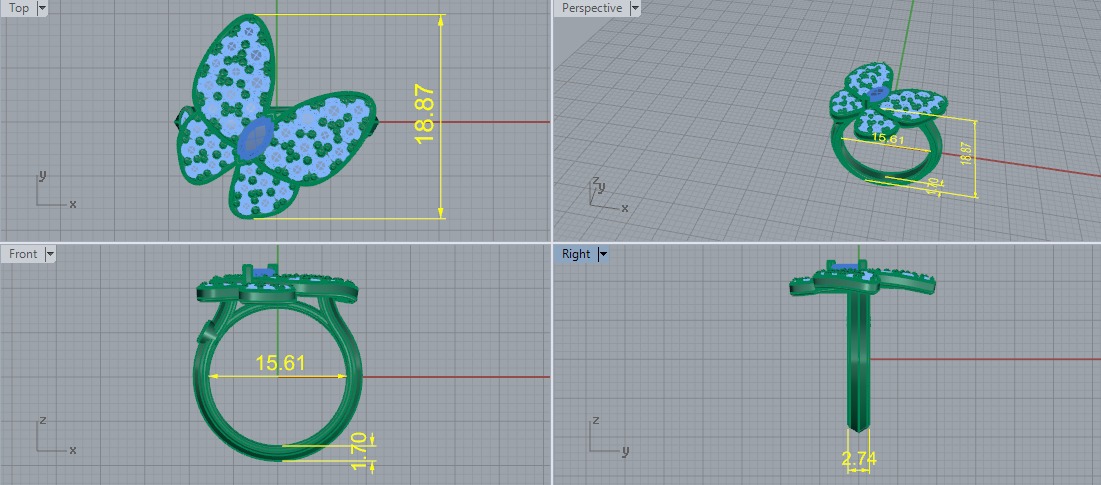 Ring Butterfly Model 6201 3D print model_5
