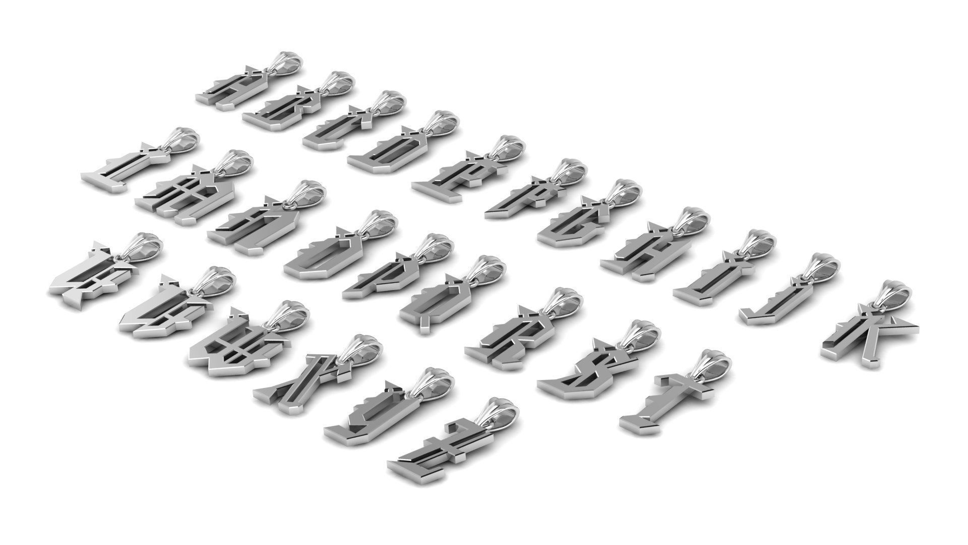 Alphabet A to Z Pendants 3d Printable Model 3D print model_3