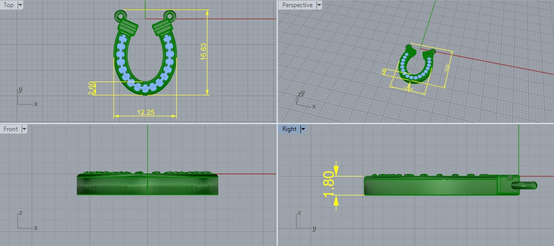 Horseshoe pendant Model 6189 3D print model_6