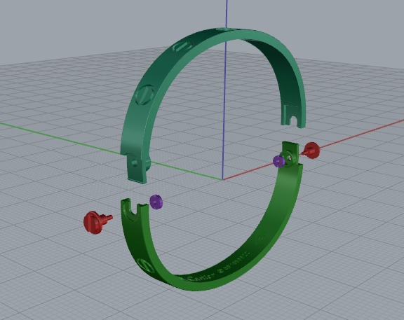 Bolt bracelet size16 Model 6188 3D print model_2