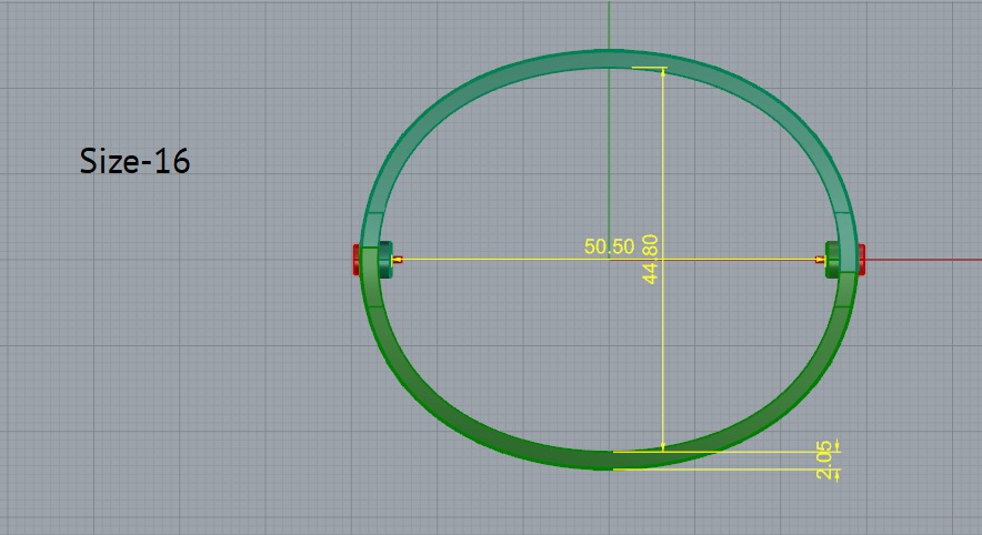 Bolt bracelet size16 Model 6188 3D print model_5