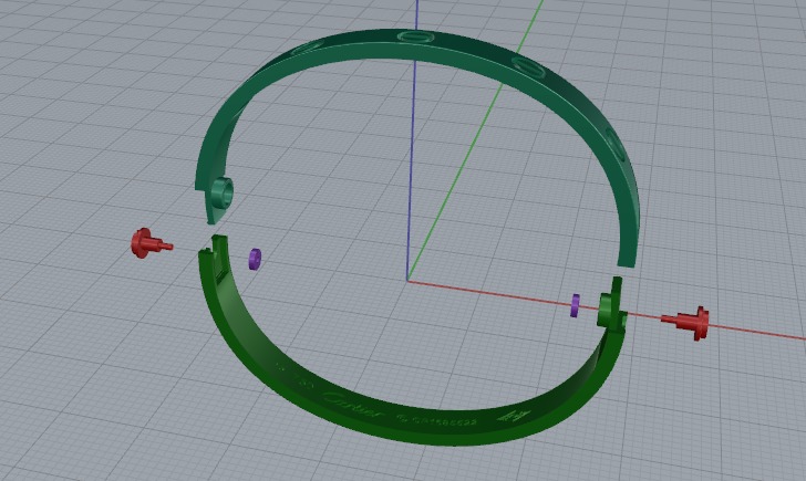 Bolt bracelet size16 Model 6188 3D print model_3