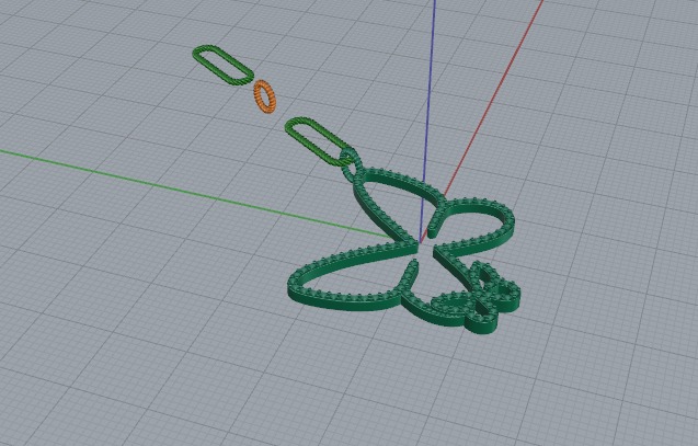 Butterfly pendant Model 6186 3D print model_3