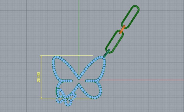 Butterfly pendant Model 6186 3D print model_4