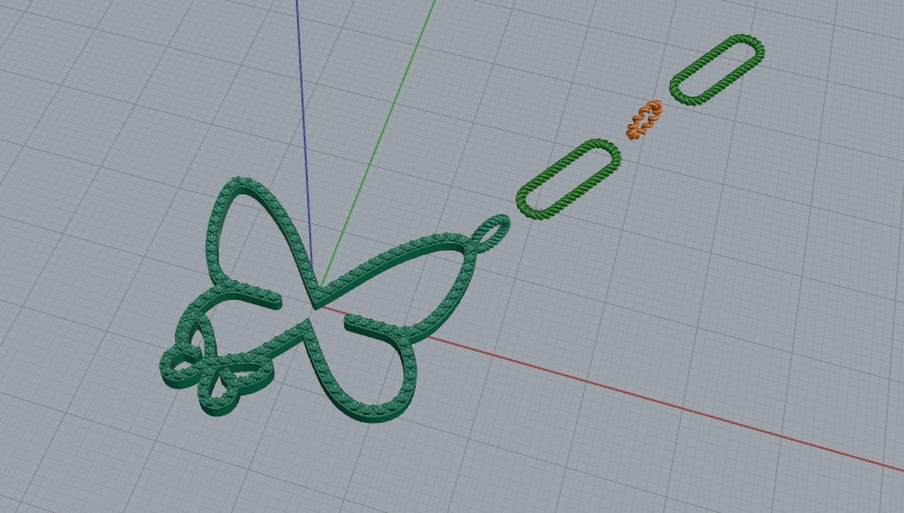 Butterfly pendant Model 6186 3D print model_2