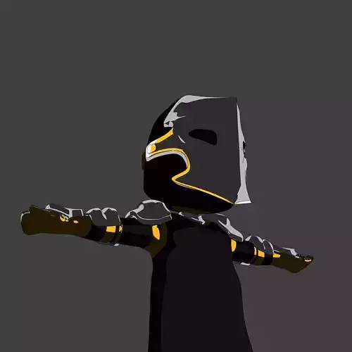 3D Chibi black Knight - Rigged Low Poly Character Model