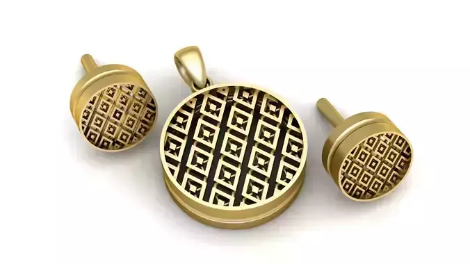 Women Fashion pendant and Earrings 3d Printable Model 3D print model