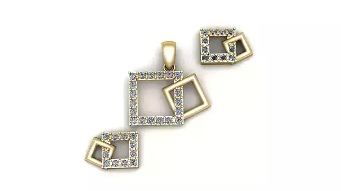 Women Fashion Square diamond Pendant 3d printable Model