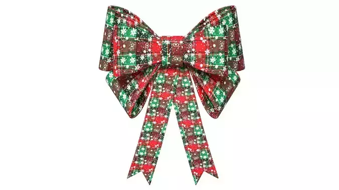 Christmas Bow Ribbon 06 Low-poly 3D model