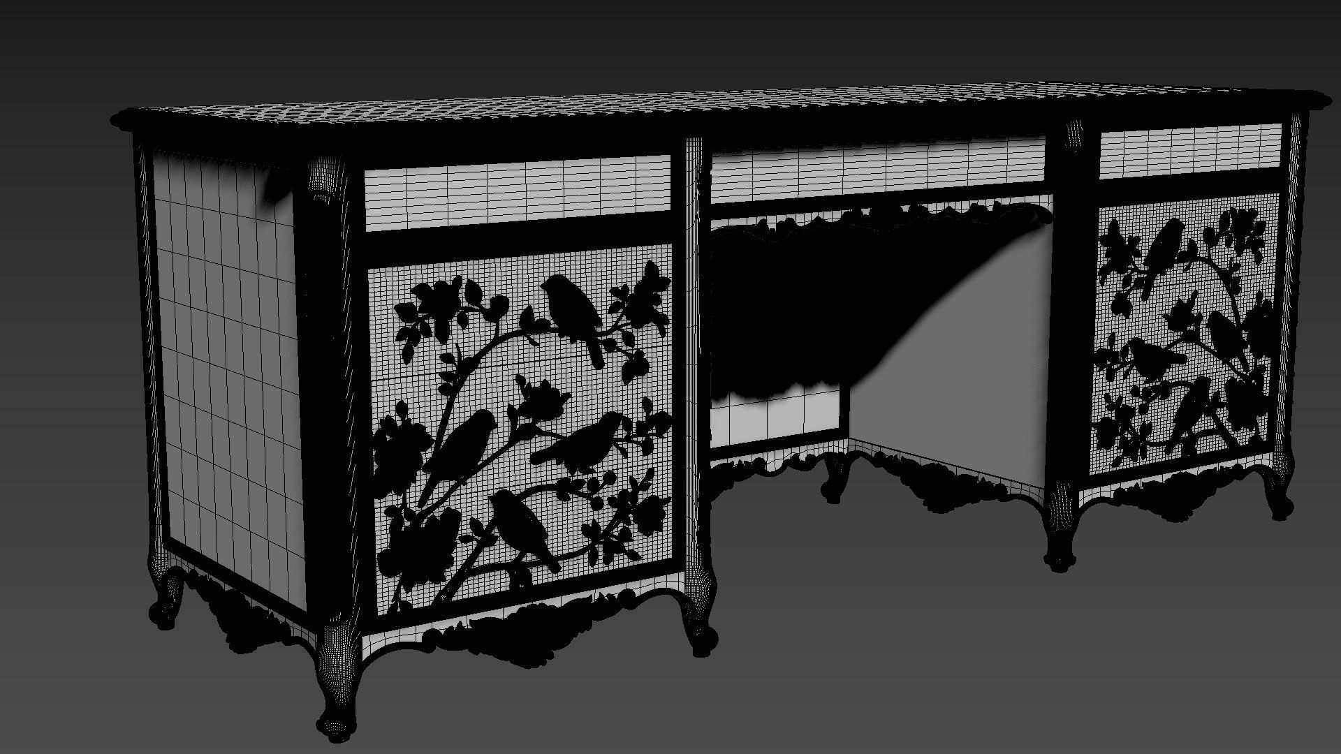 Dressing Table  for CNC Bedroom furniture 3D model_9