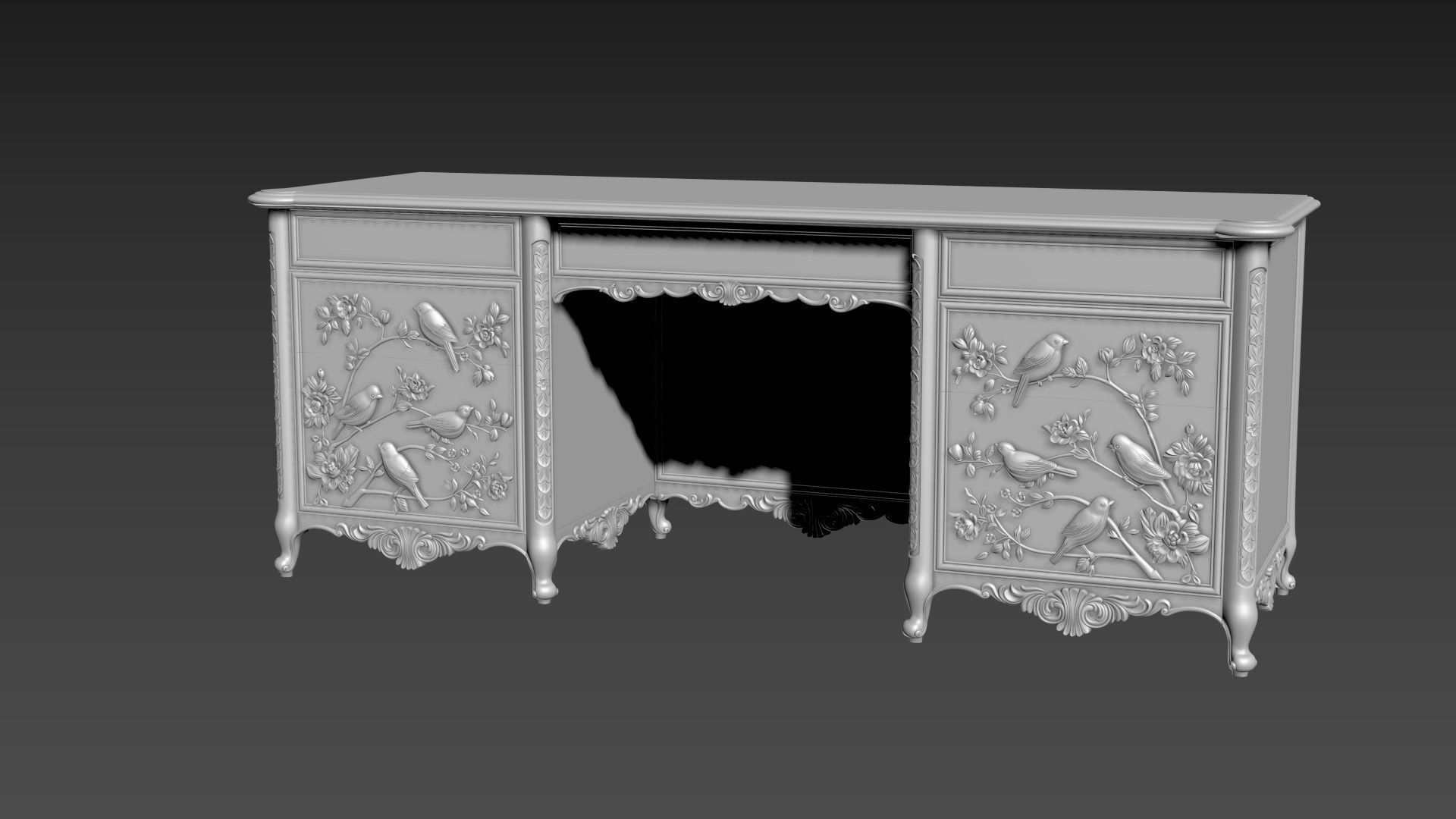 Dressing Table  for CNC Bedroom furniture 3D model_5