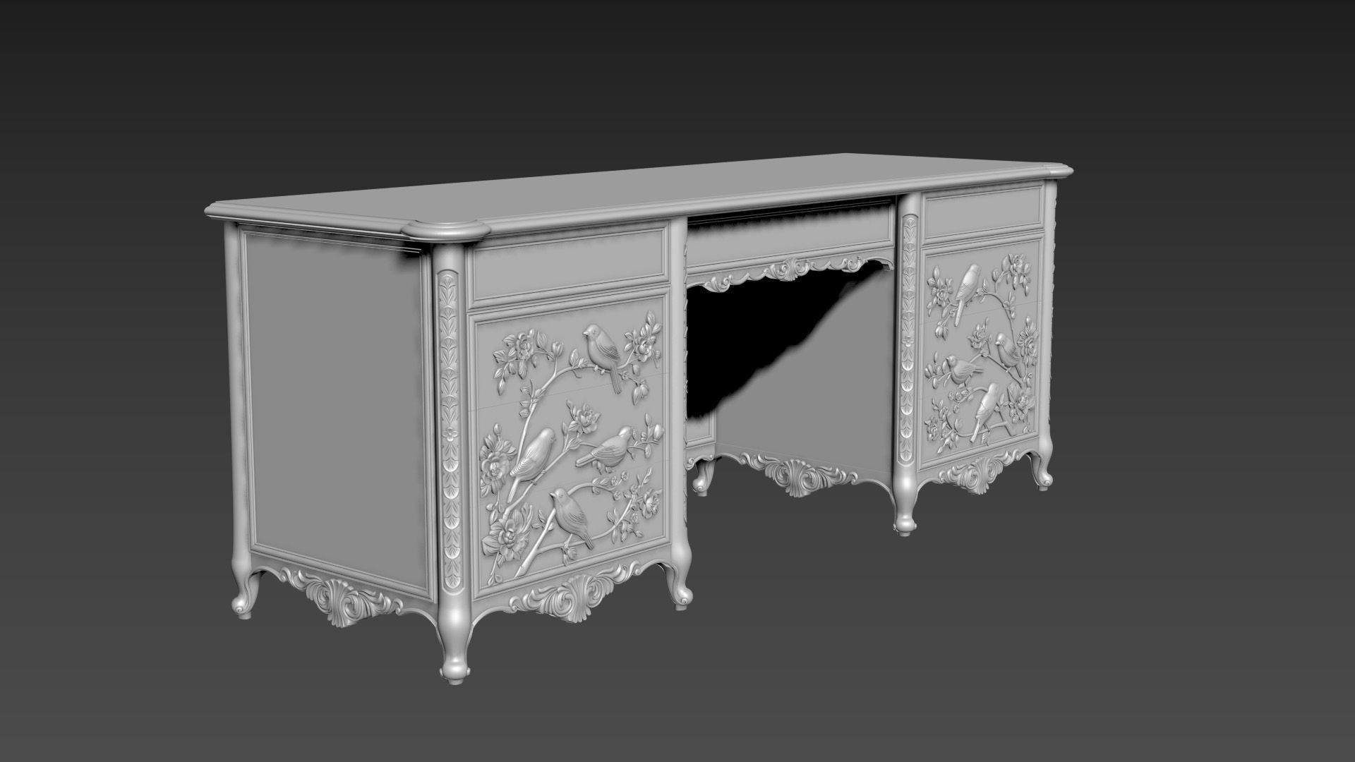 Dressing Table  for CNC Bedroom furniture 3D model_12
