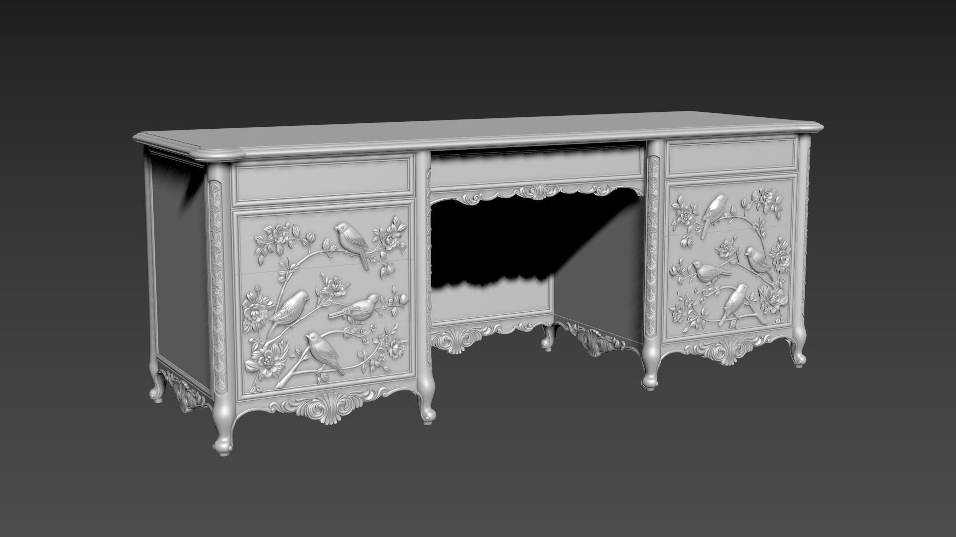 Dressing Table  for CNC Bedroom furniture 3D model_13