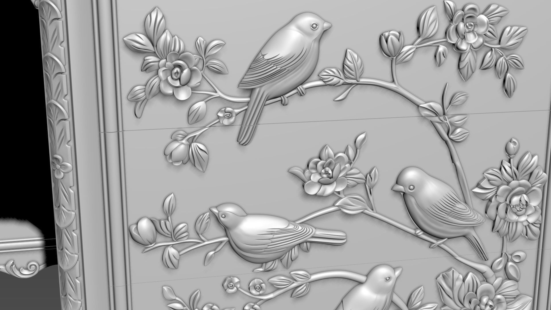 Dressing Table  for CNC Bedroom furniture 3D model_4