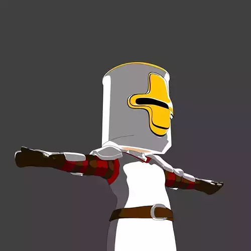 3D Chibi templar - Rigged Low Poly Character Model