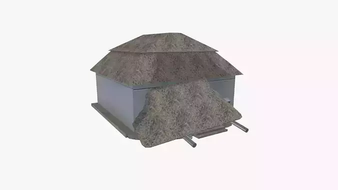 Damage Old Village House Low-poly 3D model