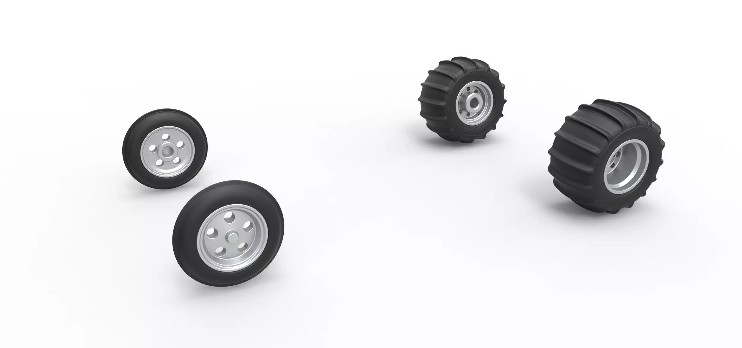 Wheel set of Vintage Sand Rail buggy Scale 1 to 25 3D print model_0