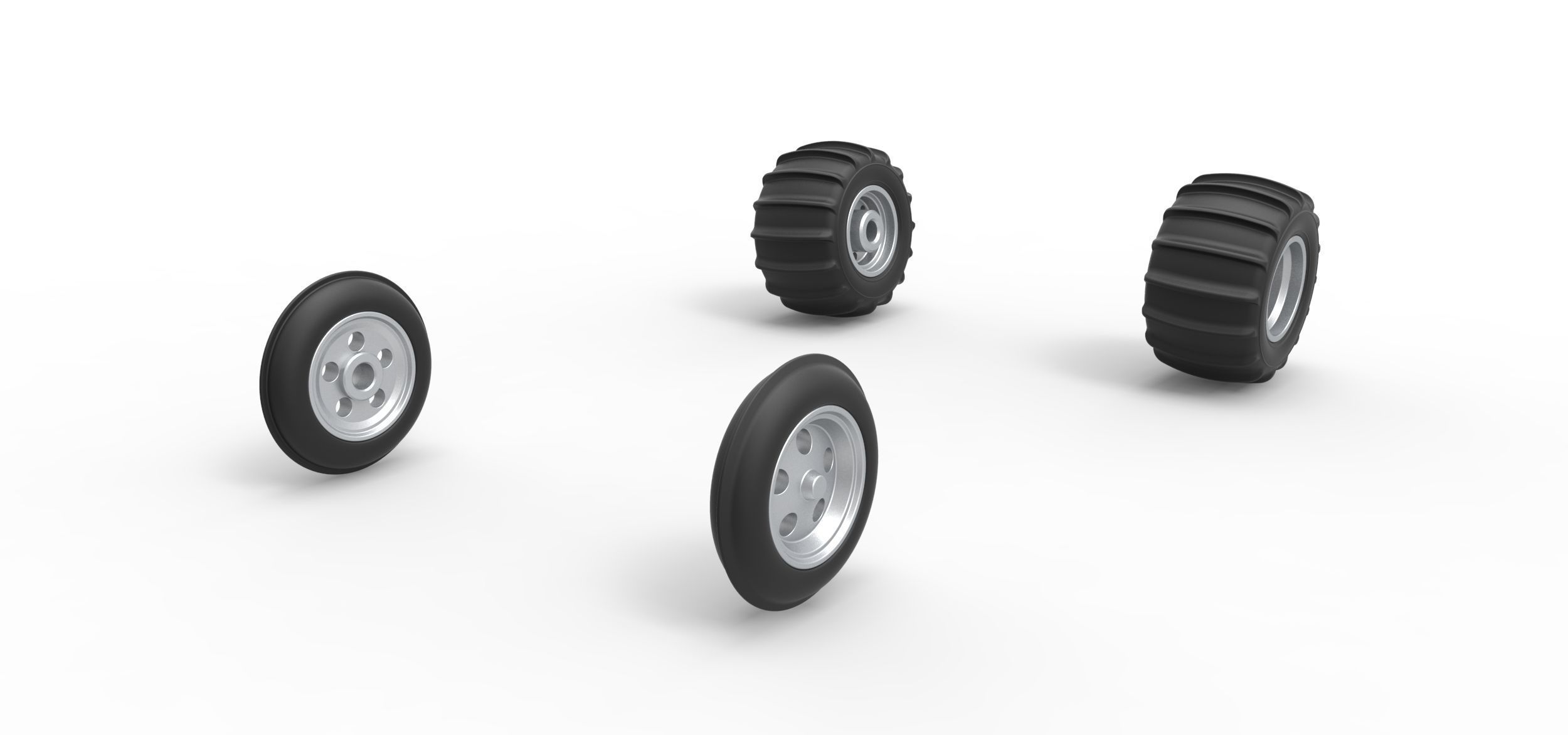 Wheel set of Vintage Sand Rail buggy Scale 1 to 25 3D print model_1