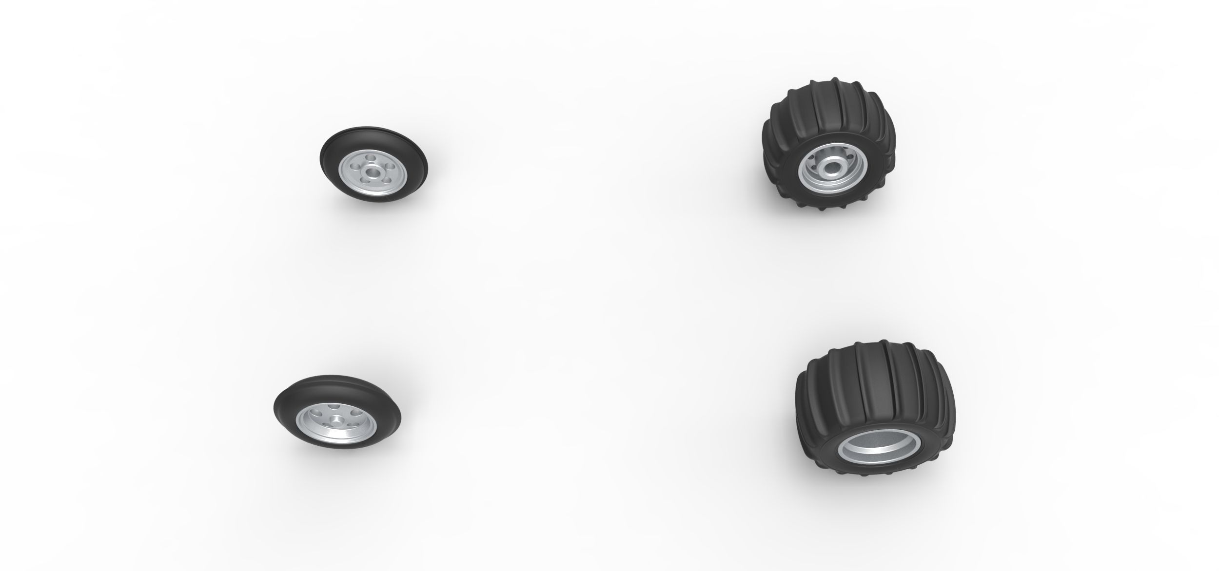 Wheel set of Vintage Sand Rail buggy Scale 1 to 25 3D print model_5