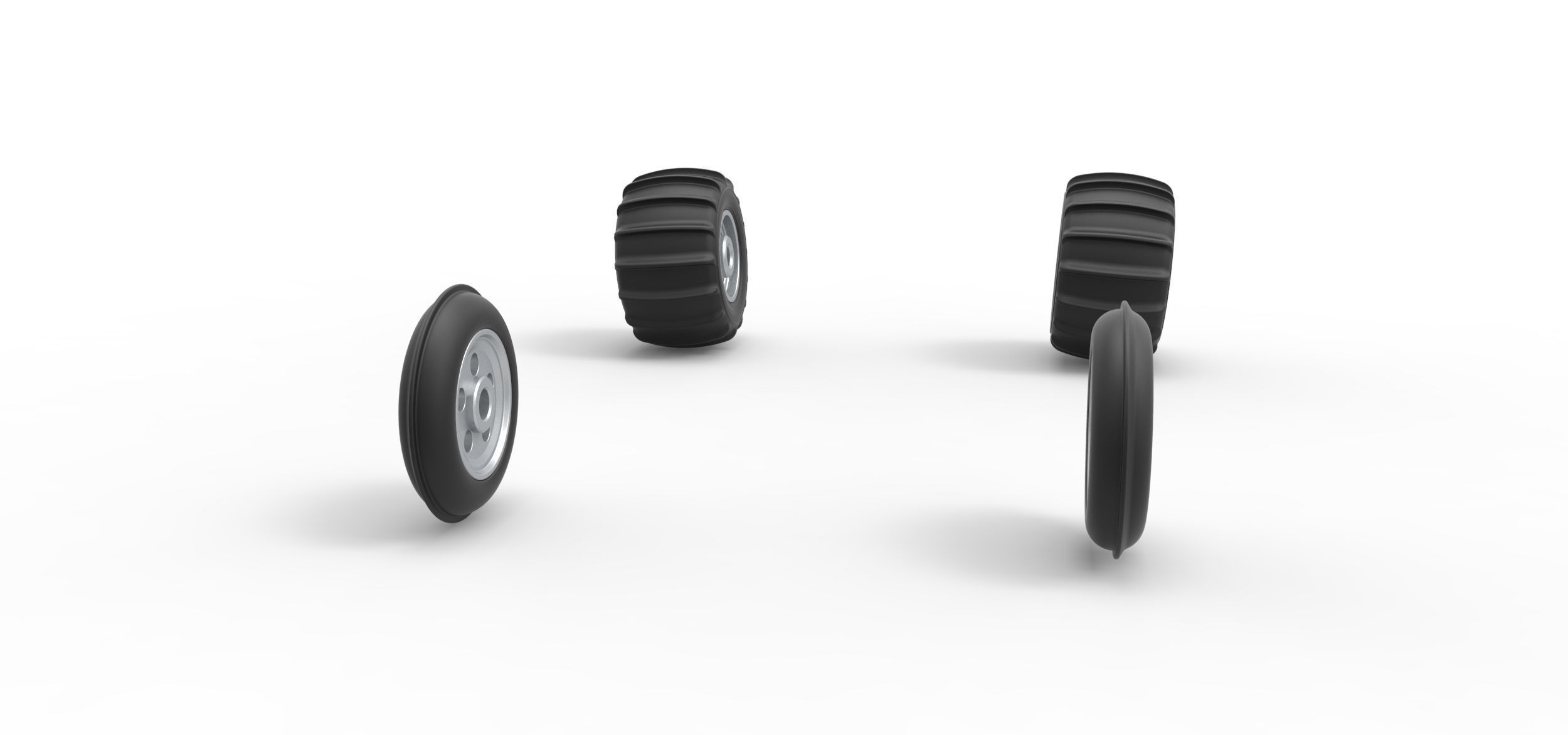 Wheel set of Vintage Sand Rail buggy Scale 1 to 25 3D print model_2