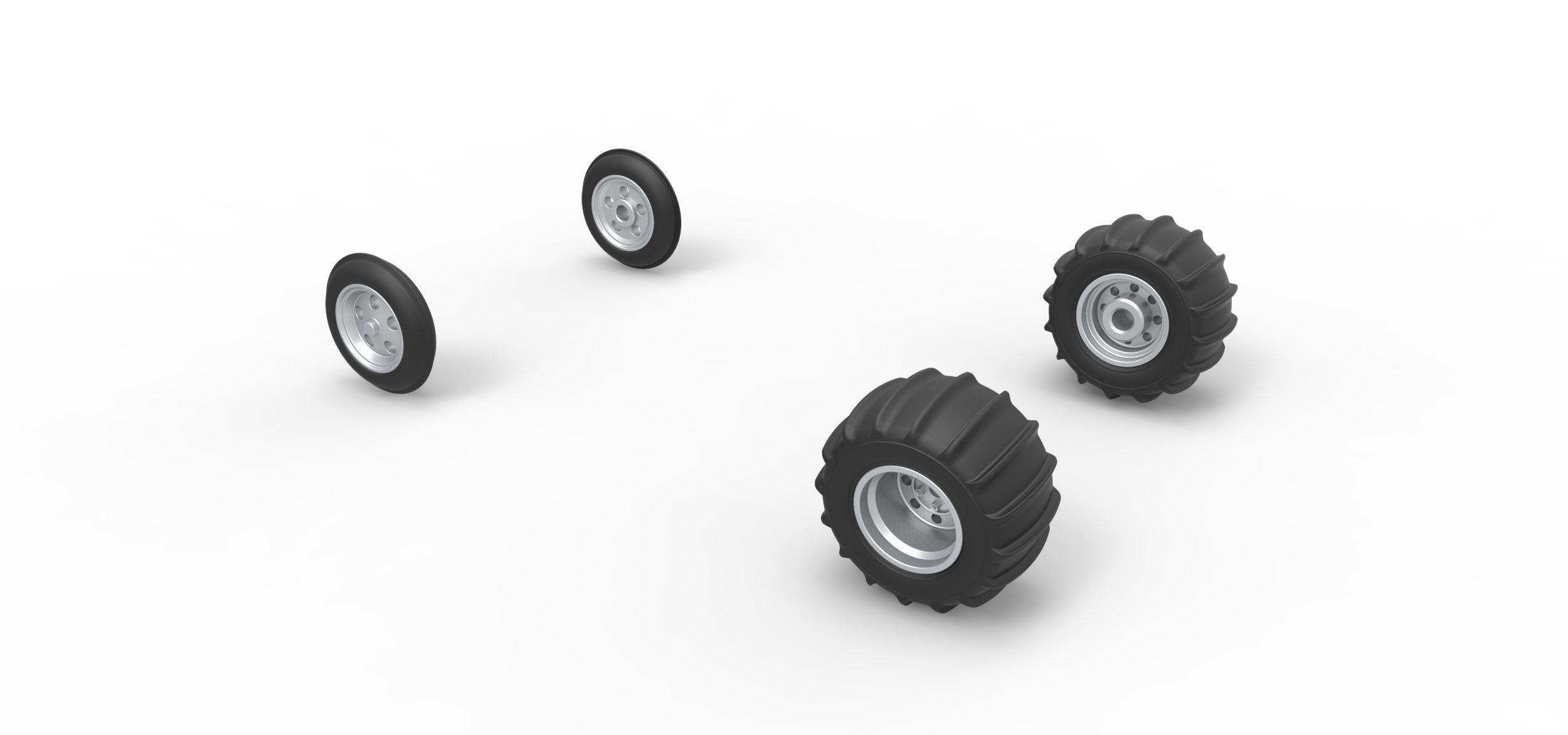 Wheel set of Vintage Sand Rail buggy Scale 1 to 25 3D print model_6