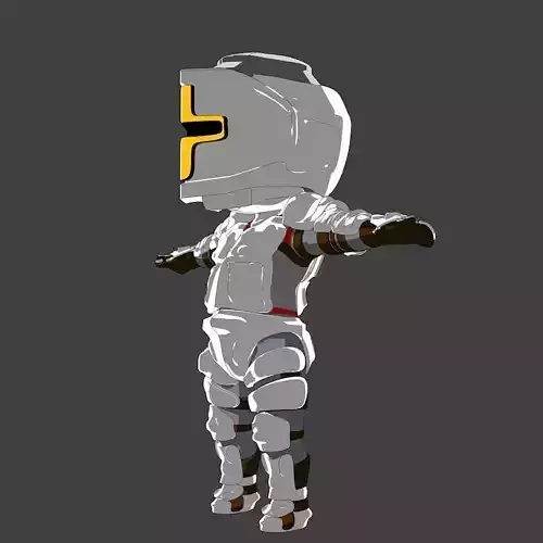 3D Chibi knight templar - Rigged Low Poly Character Model