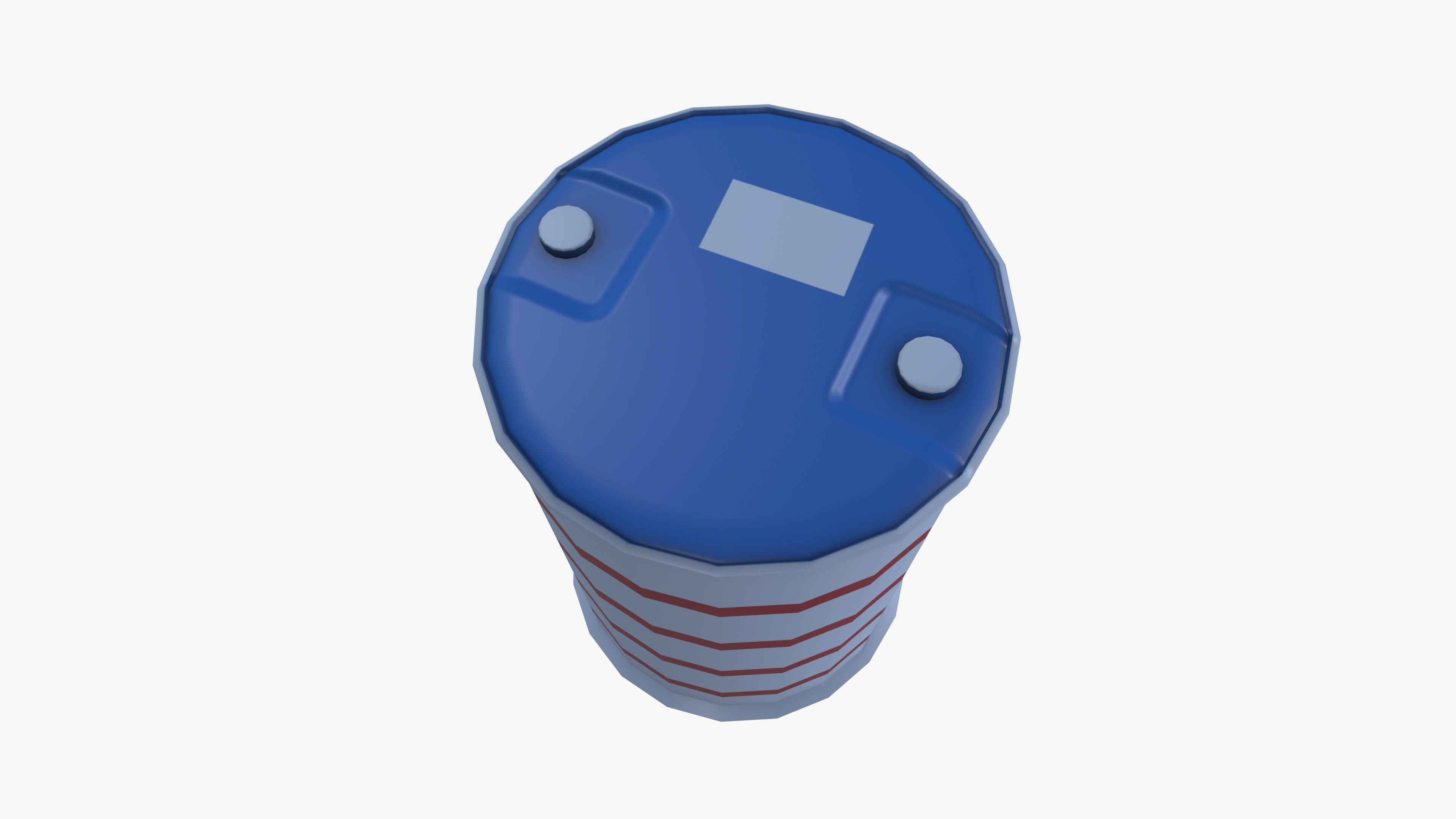 plastic barrel Low-poly 3D model_4