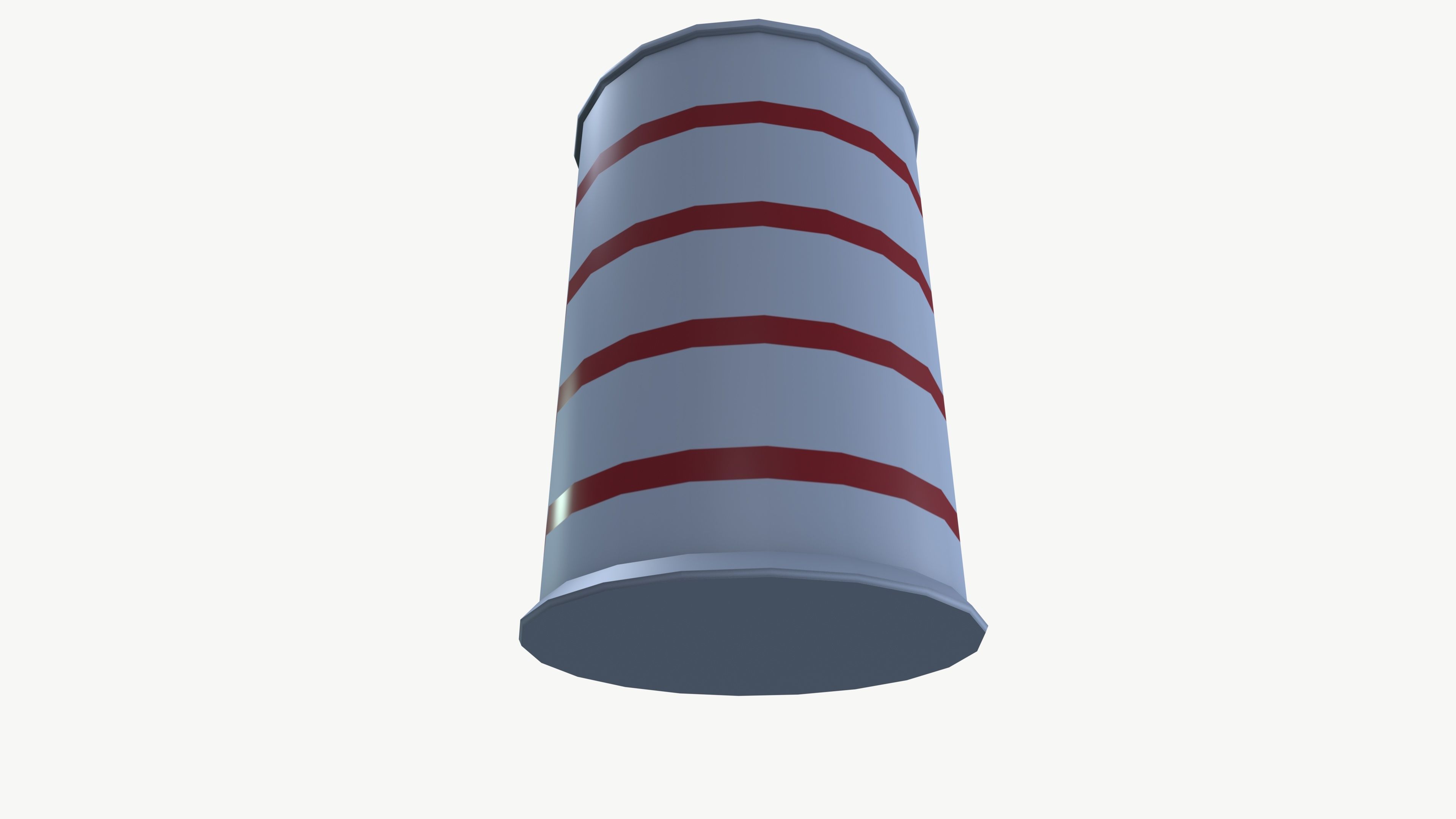 plastic barrel Low-poly 3D model_5