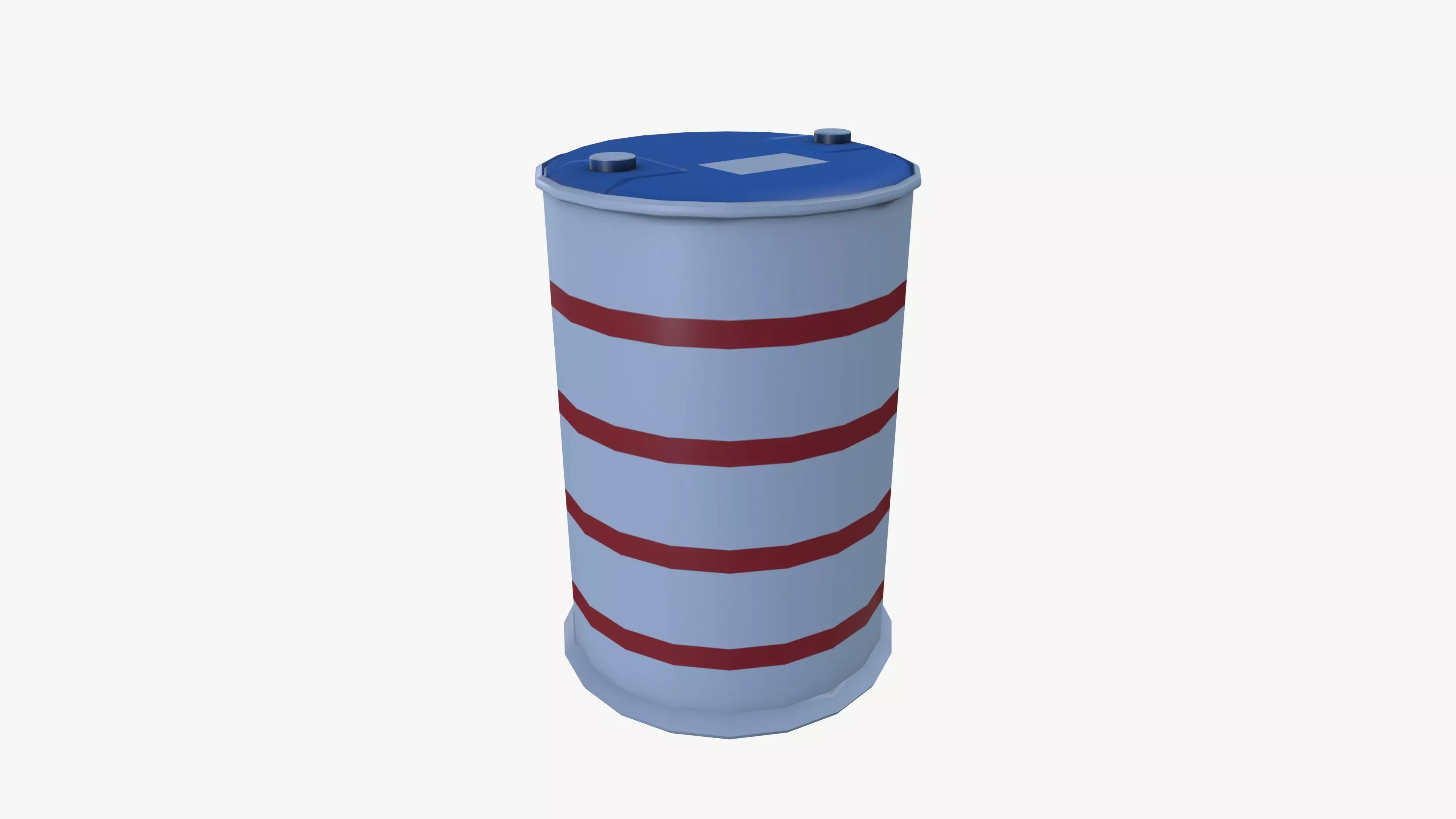 plastic barrel Low-poly 3D model_0