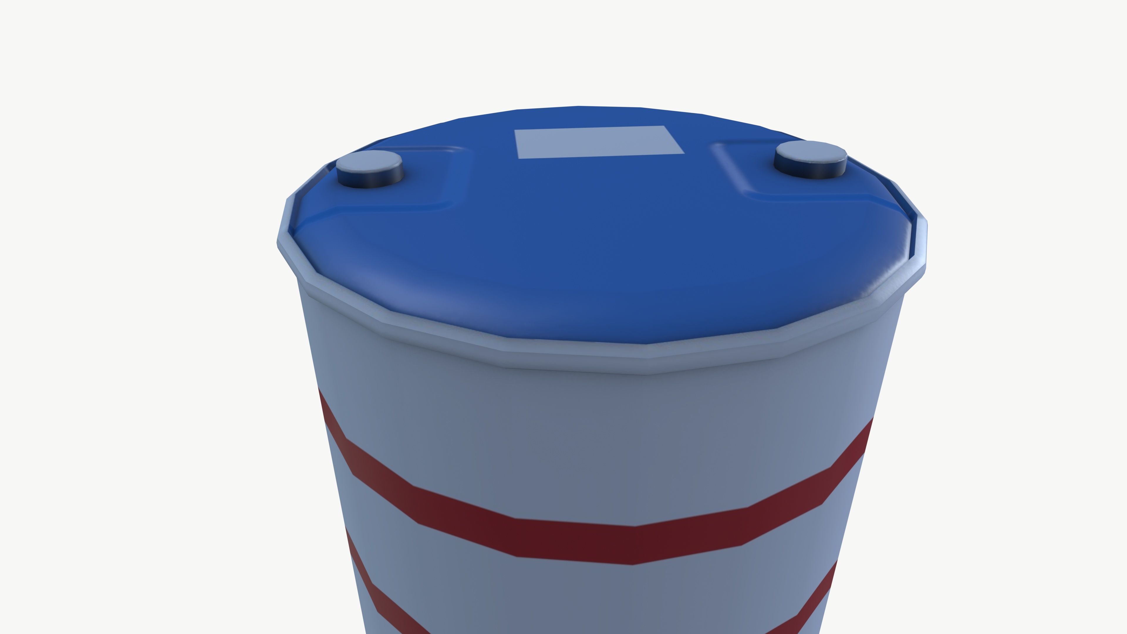 plastic barrel Low-poly 3D model_6