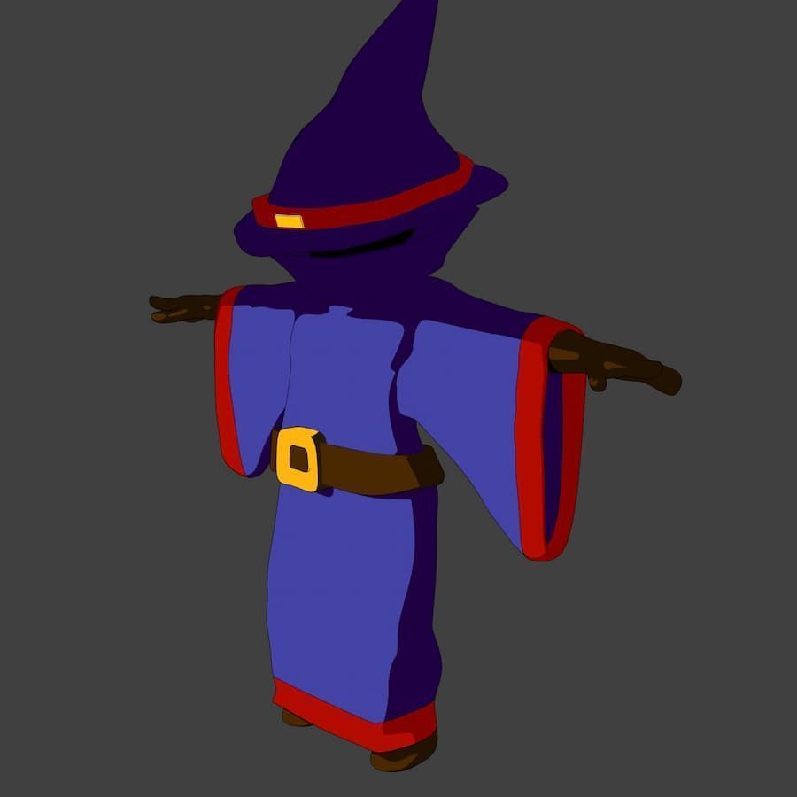 Pack Chibi Knights and Wizard - 6x Rigged Low Poly Characters Low-poly 3D model_8