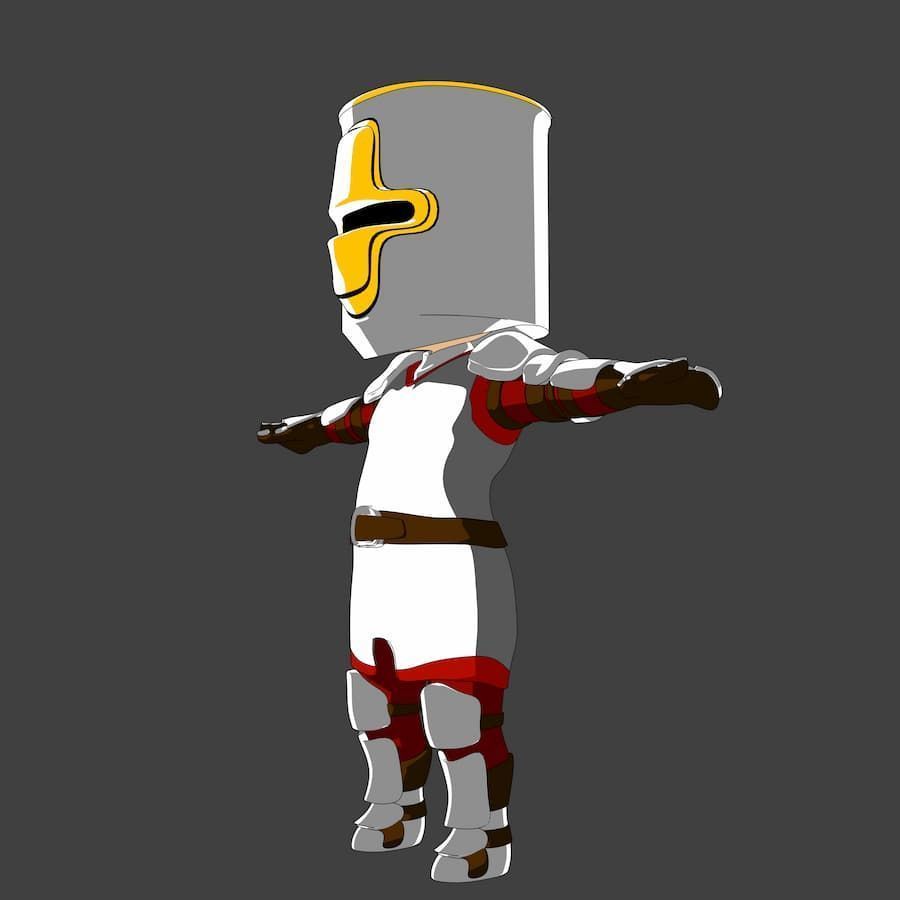 Pack Chibi Knights and Wizard - 6x Rigged Low Poly Characters Low-poly 3D model_14