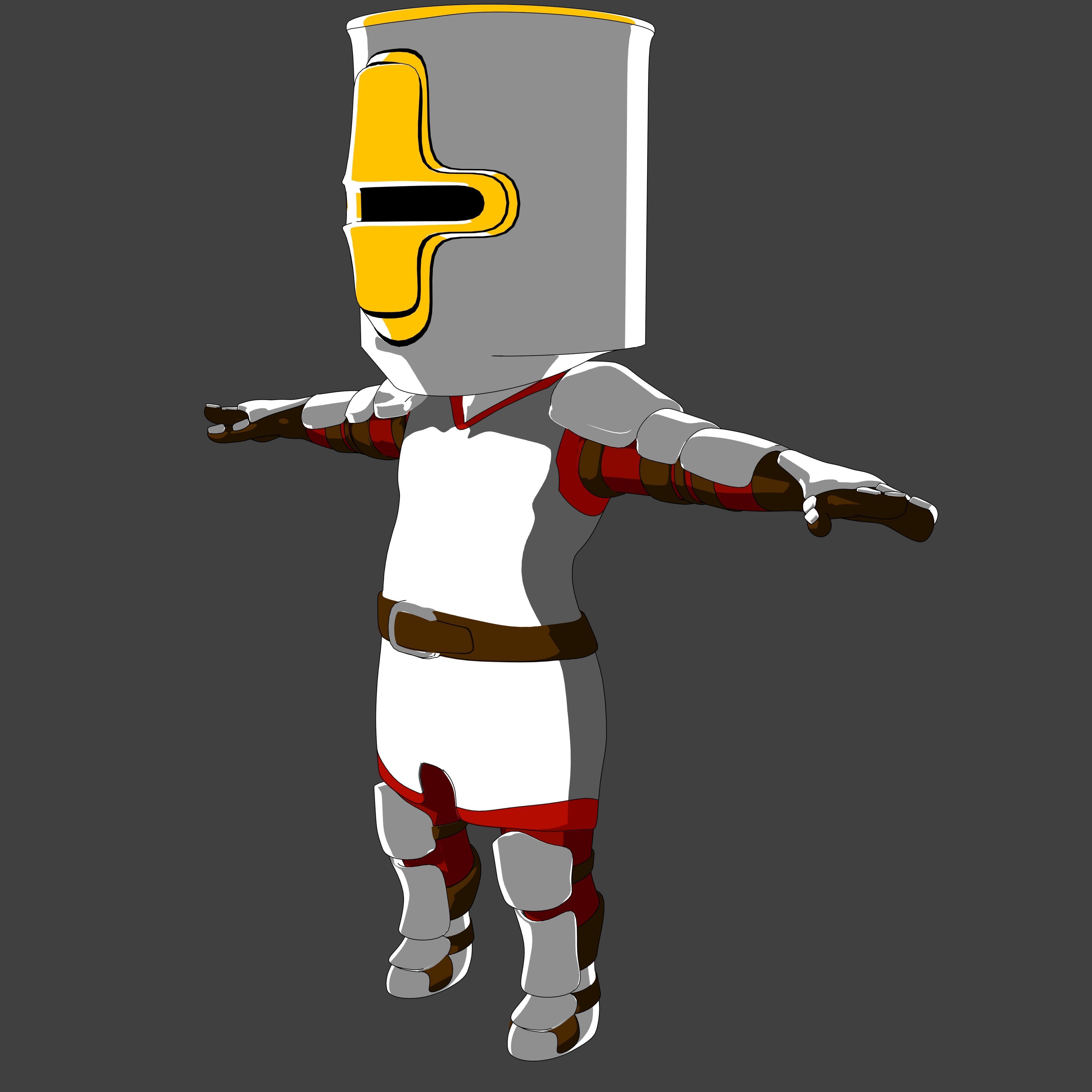 Pack Chibi Knights and Wizard - 6x Rigged Low Poly Characters Low-poly 3D model_3