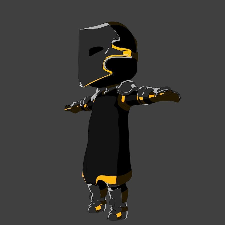 Pack Chibi Knights and Wizard - 6x Rigged Low Poly Characters Low-poly 3D model_22