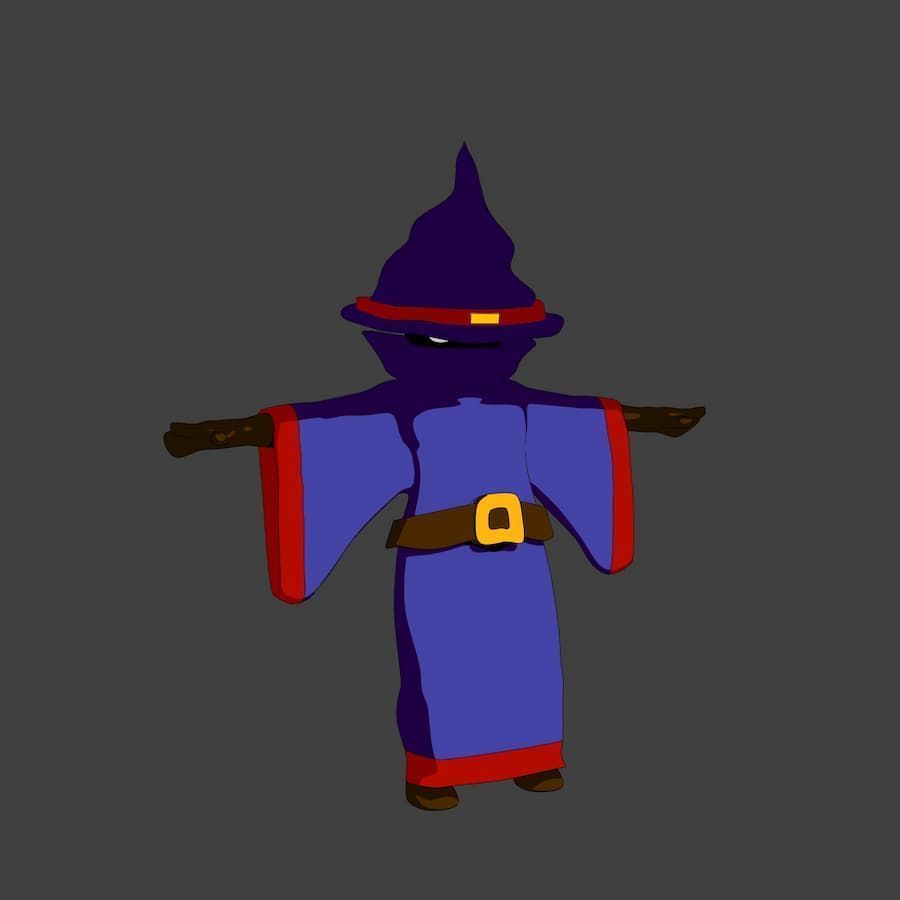 Pack Chibi Knights and Wizard - 6x Rigged Low Poly Characters Low-poly 3D model_10