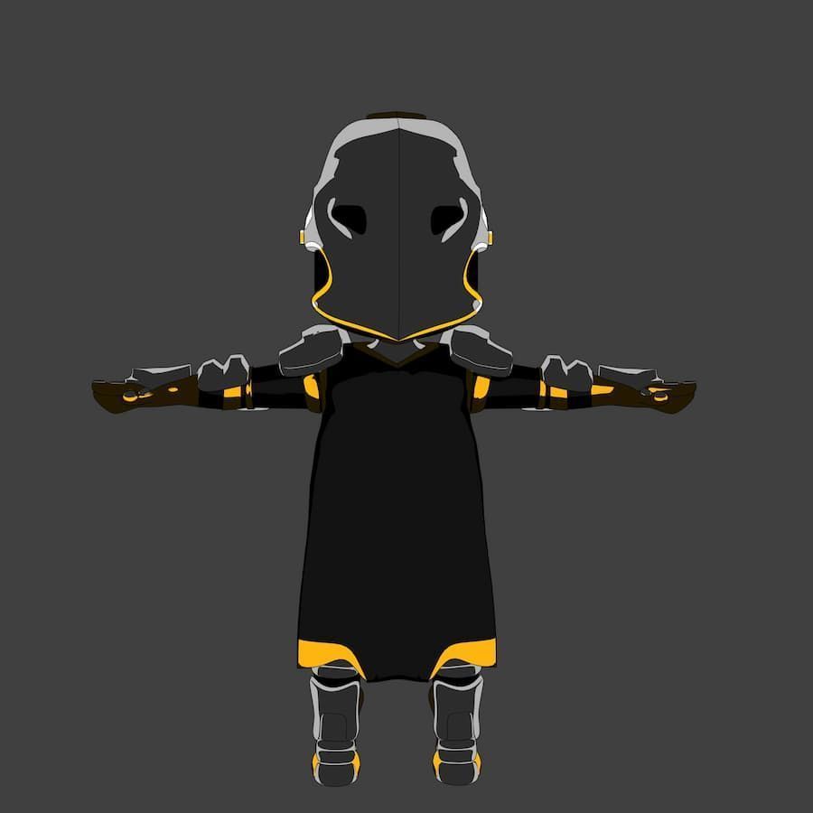 Pack Chibi Knights and Wizard - 6x Rigged Low Poly Characters Low-poly 3D model_21