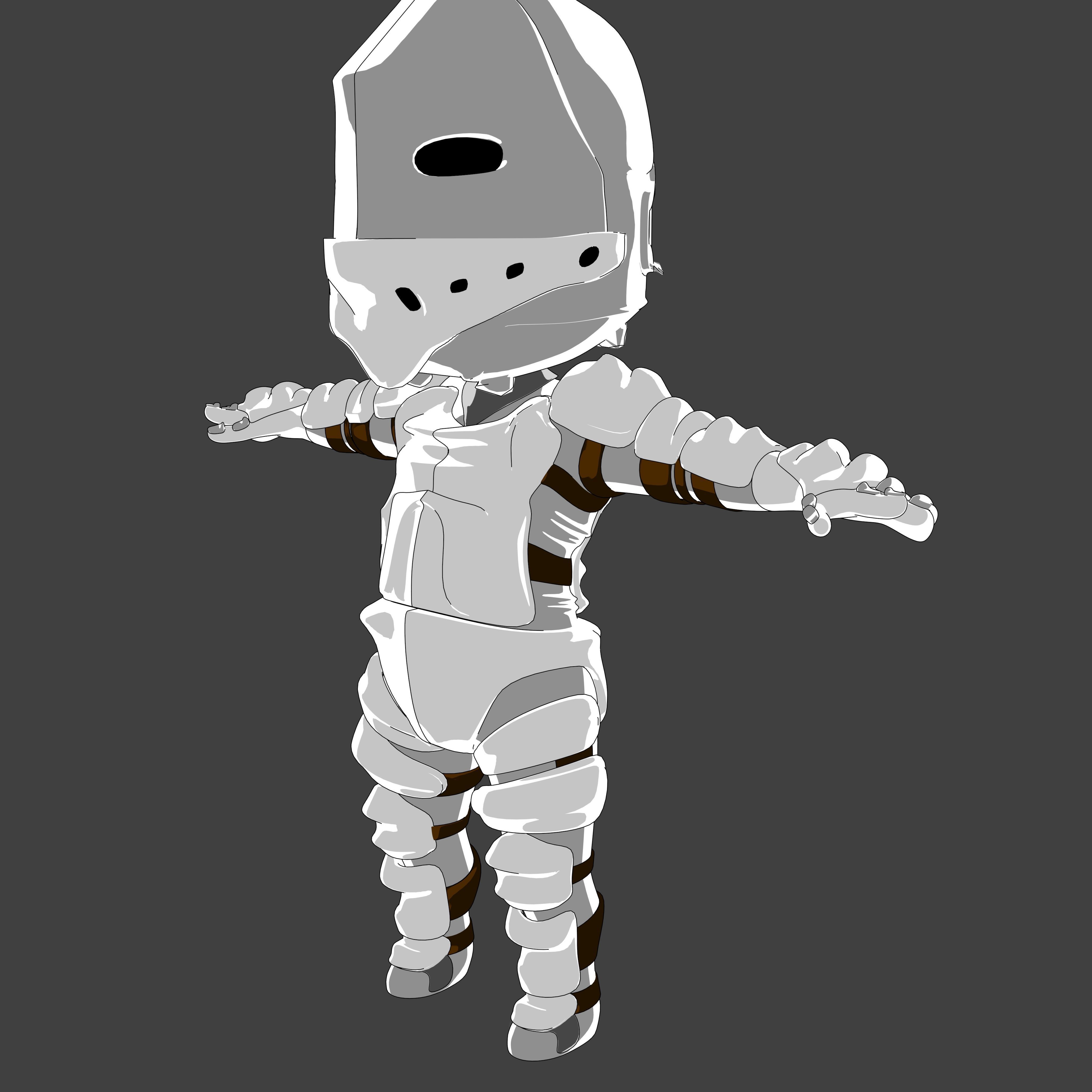 Pack Chibi Knights and Wizard - 6x Rigged Low Poly Characters Low-poly 3D model_5