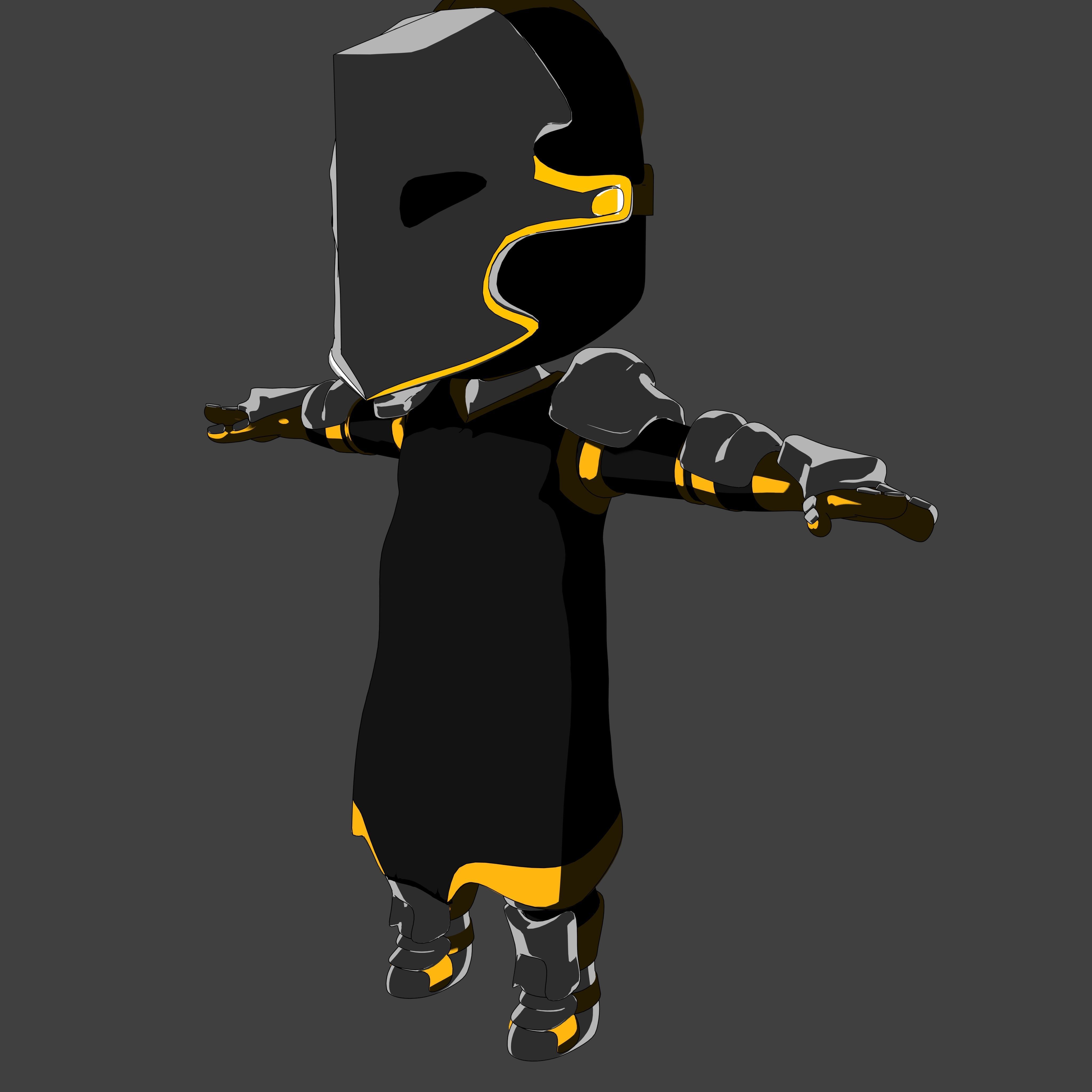 Pack Chibi Knights and Wizard - 6x Rigged Low Poly Characters Low-poly 3D model_2