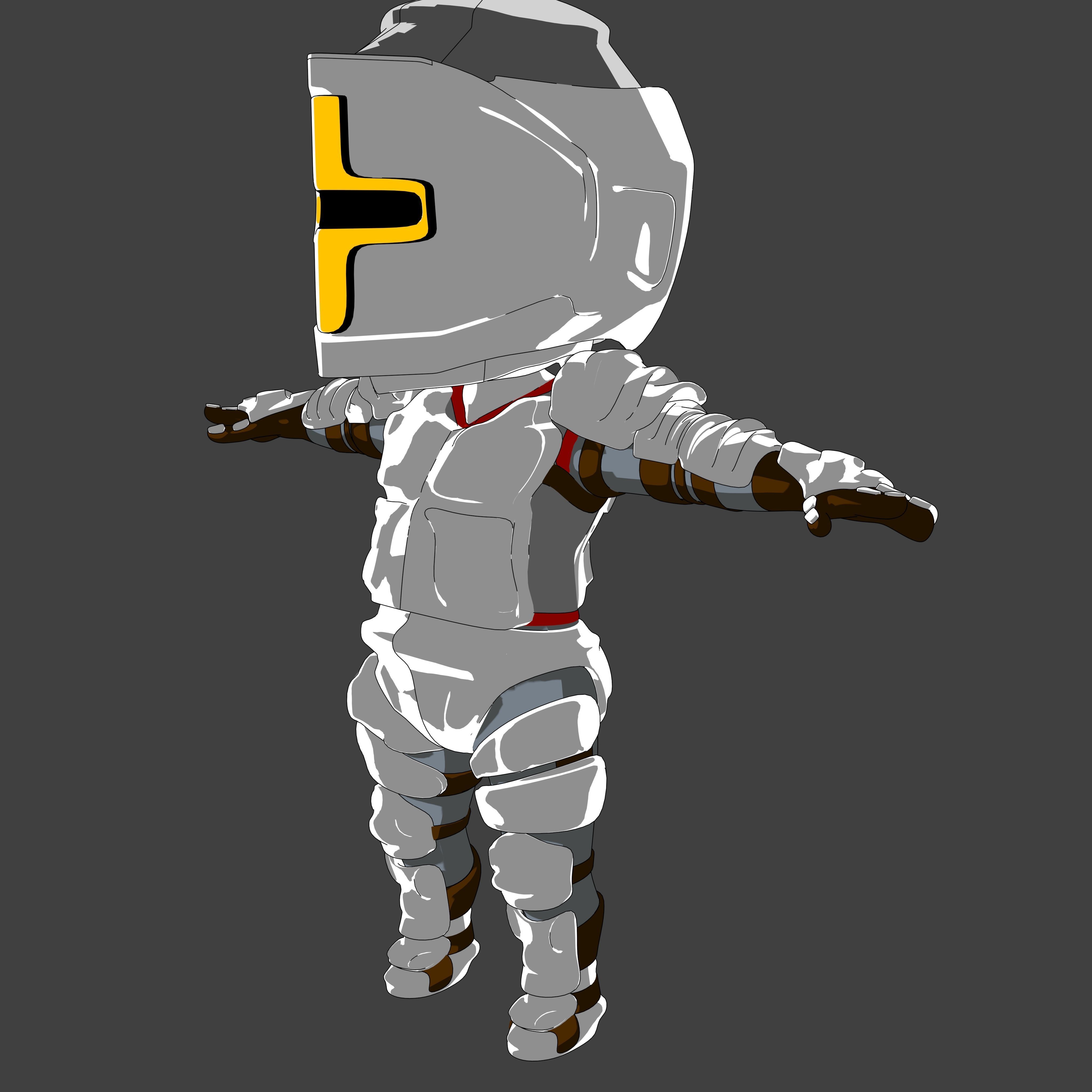 Pack Chibi Knights and Wizard - 6x Rigged Low Poly Characters Low-poly 3D model_1
